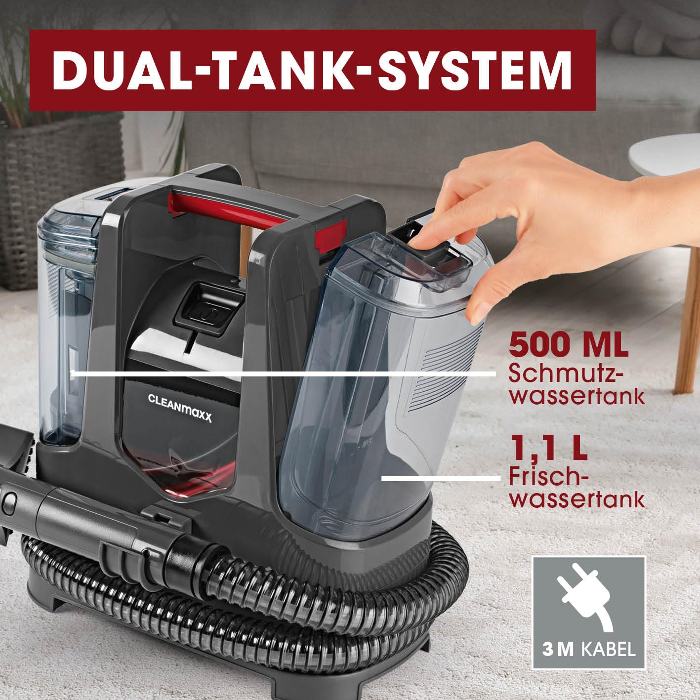 cleanmaxx-teppich-polsterreiniger-kompakt-plus-400w-f-r-sofa image 5