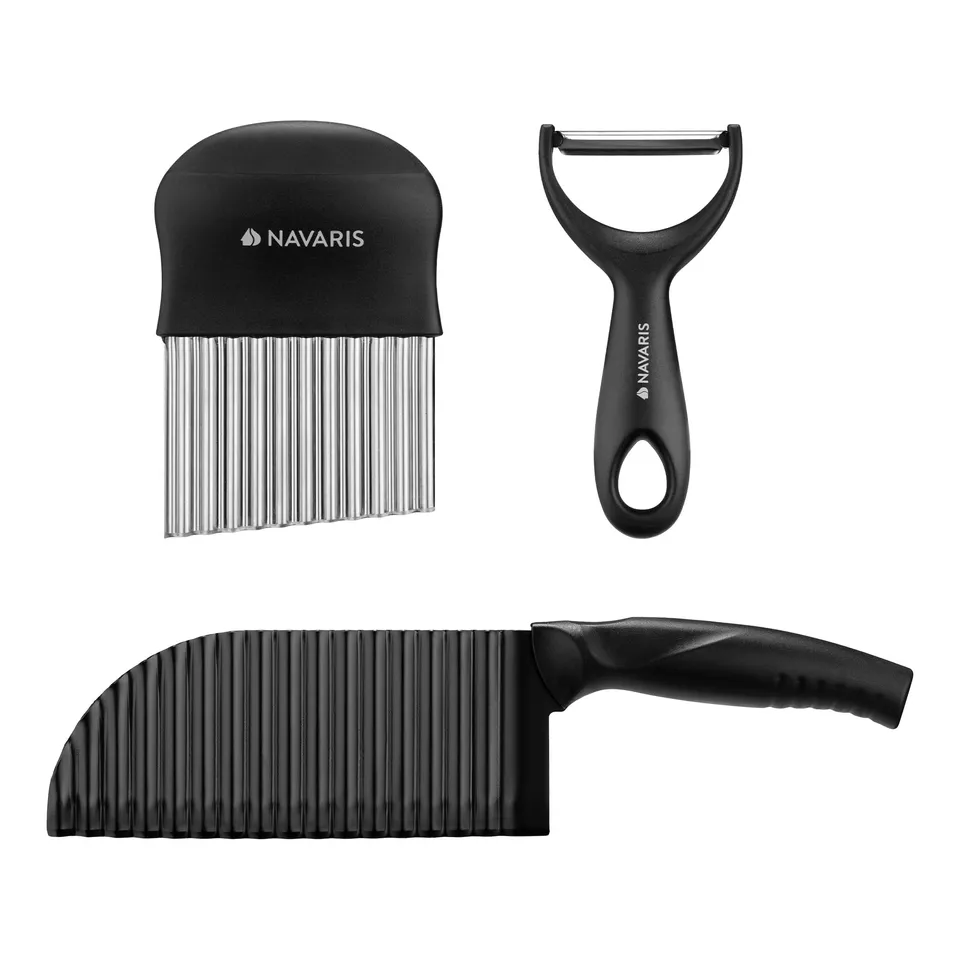 navaris-kitchen-3er-kartoffelsch-ler-wellenschneider-schwarz image 1