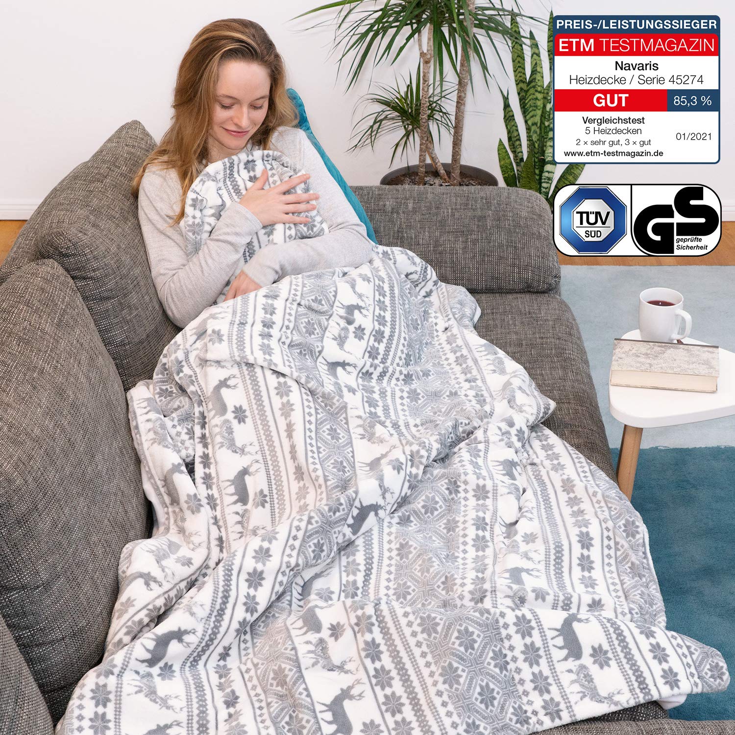 navaris-xxl-heizdecke-180x130-grau-waschbar image 2