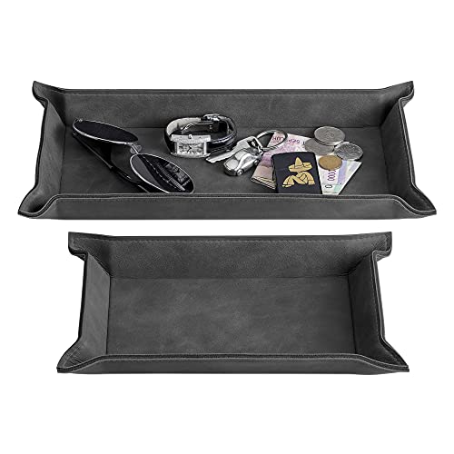 navaris-lederschale-2er-set-tablett-kunstleder-schwarz image 8