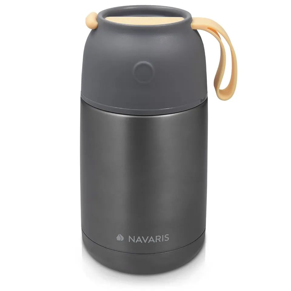navaris-kitchen-thermobeh-lter-650ml-edelstahl-grau image 1
