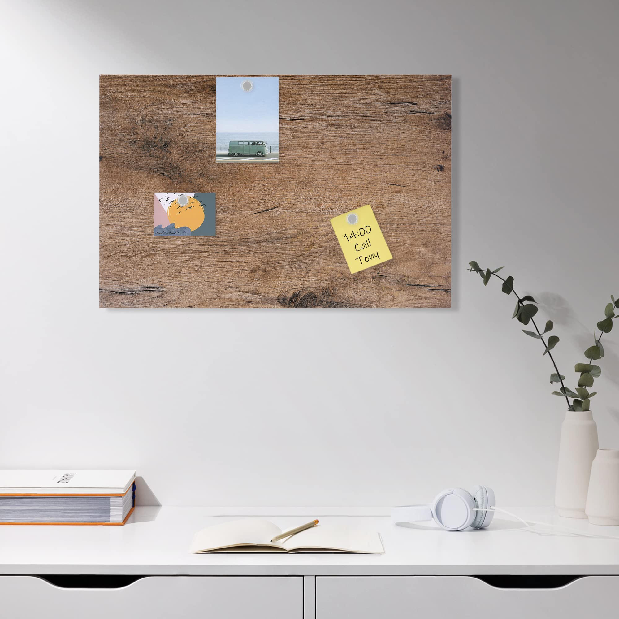 navaris-magnettafel-dunkles-holz-whiteboard-40-6x61-cm-mit-marker image 2