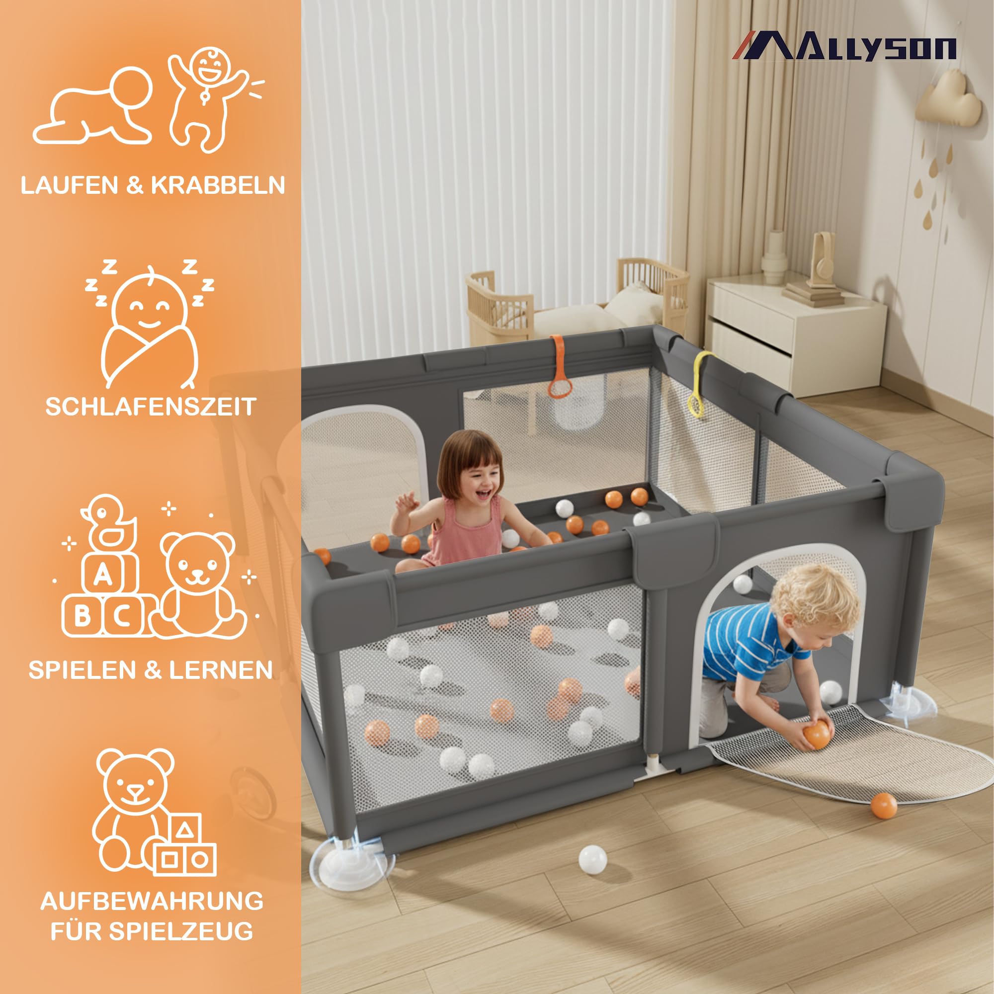 allyson-baby-laufstall-130x130cm-dunkelgrau-matte image 5