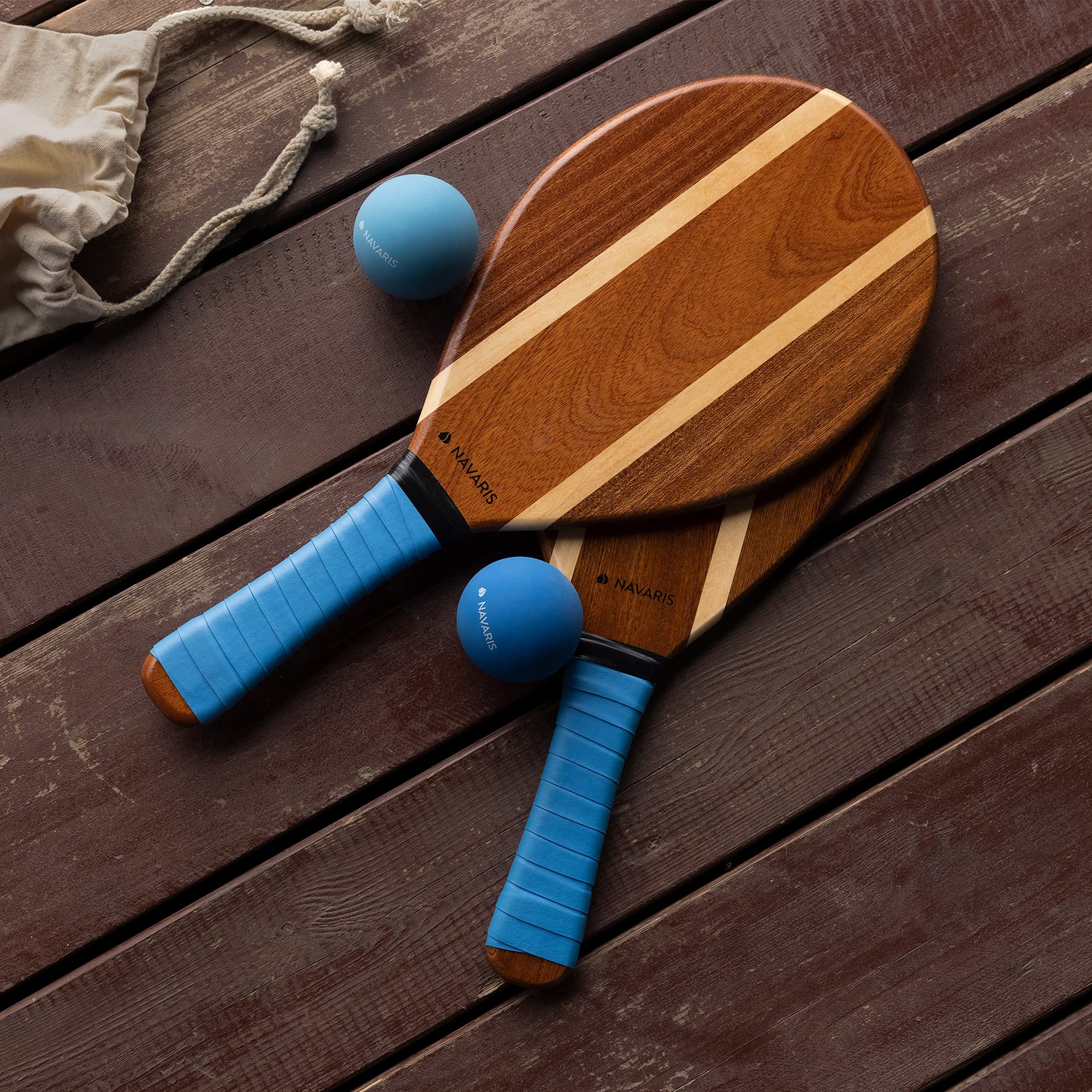 navaris-beachball-frescobol-set-holzschl-ger-2-b-lle image 2