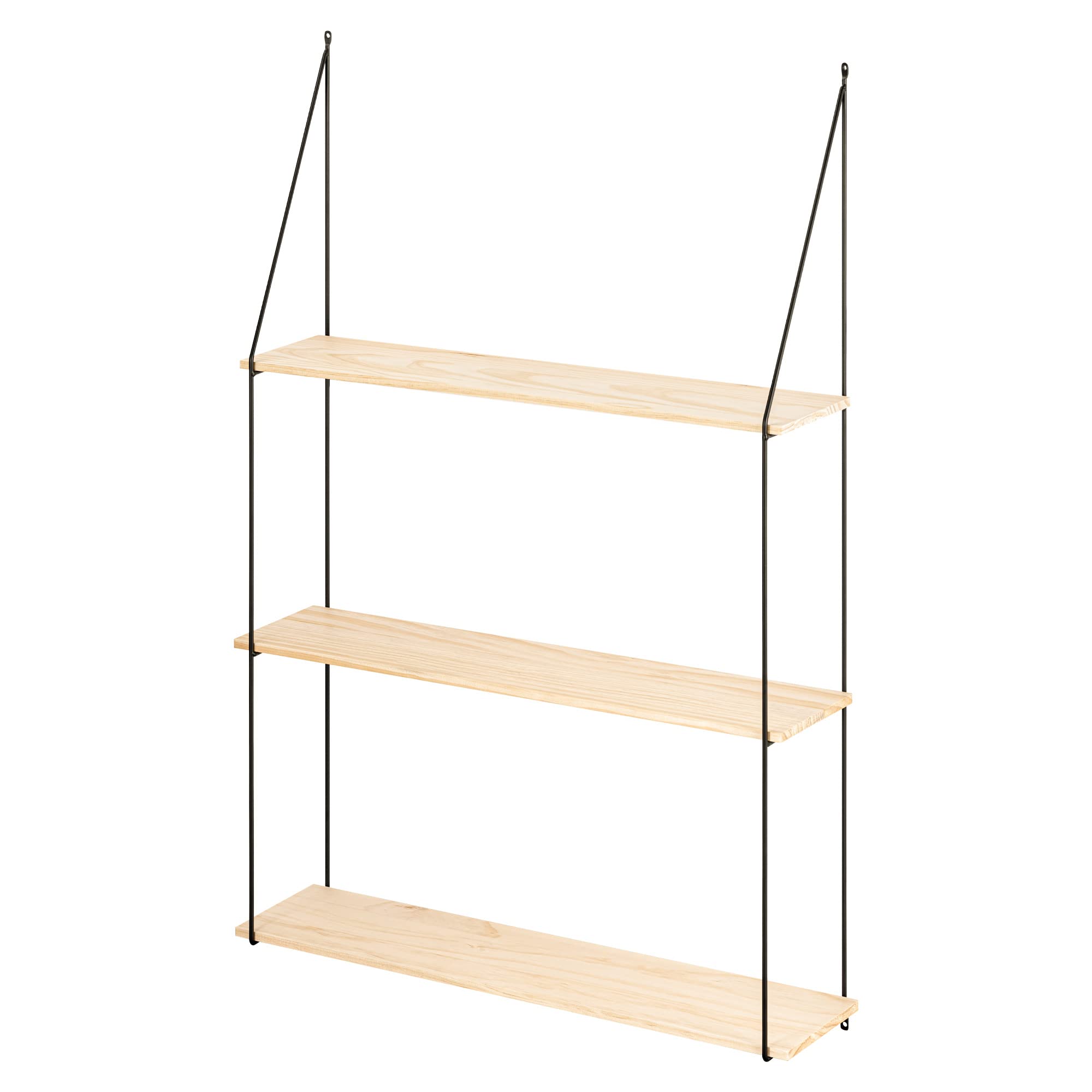 navaris-wandregal-metall-holz-97x65x15cm-3-etagen-schwarz image 6