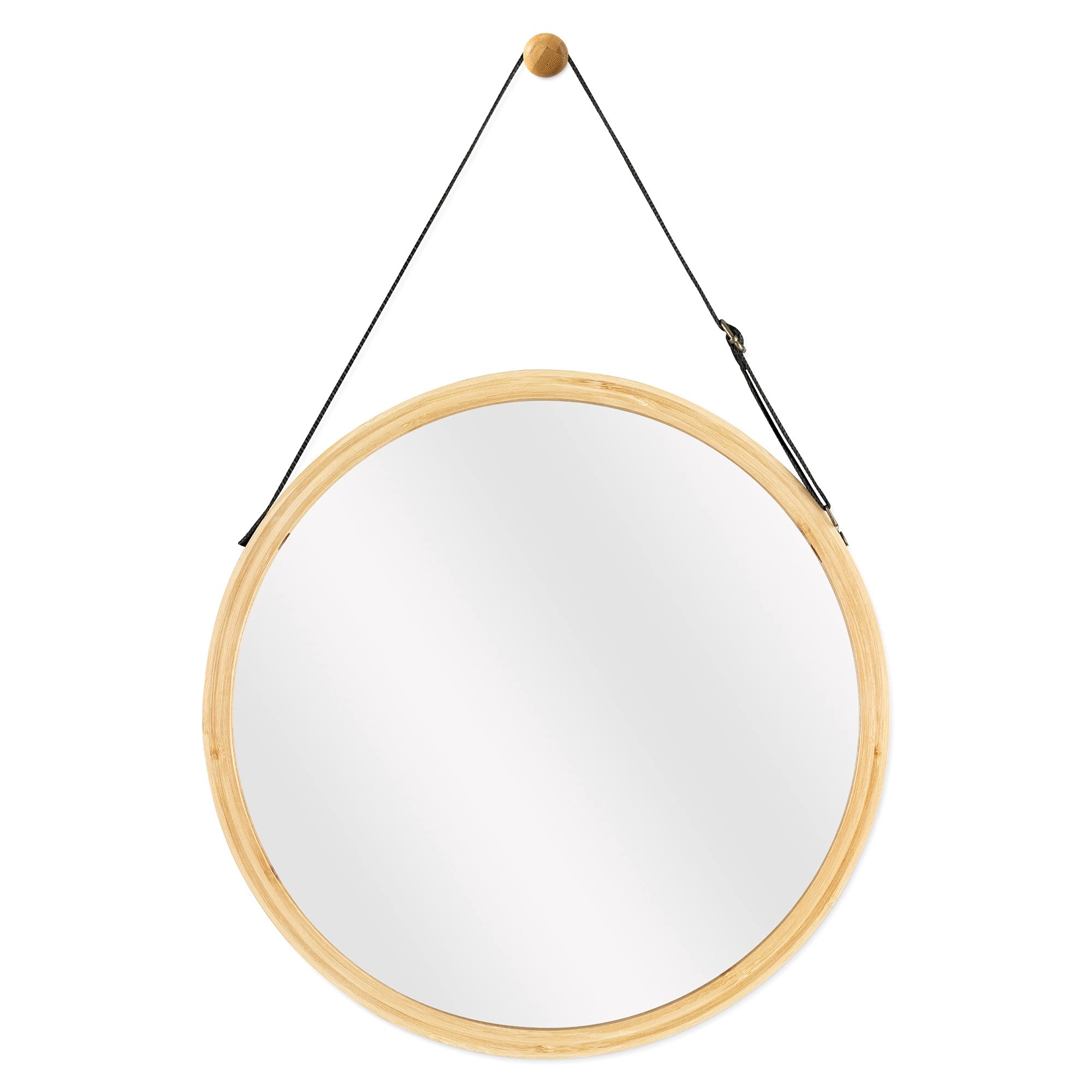 navaris-beauty-wandspiegel-rund-bambus-38-cm-mit-band image 1