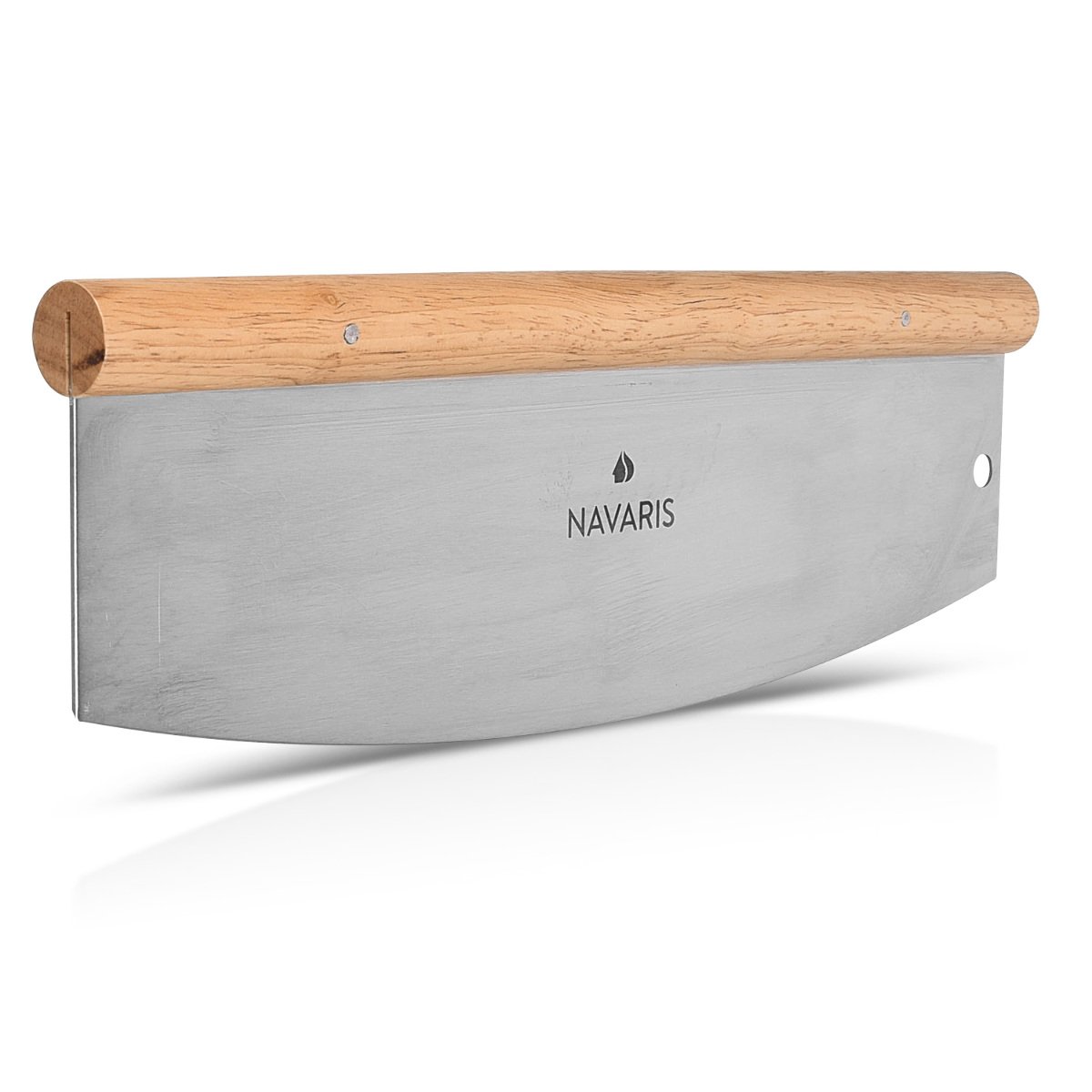 navaris-pizzamesser-wiegemesser-35cm-edelstahl-eichenholz image 7