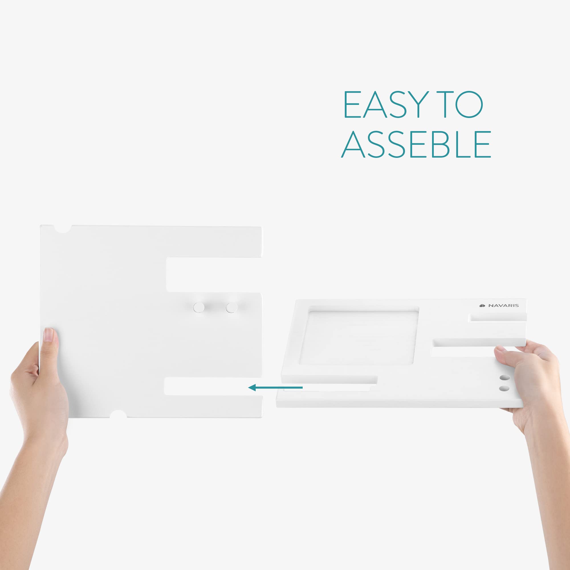 navaris-handy-dockingstation-bambus-wei-schreibtisch-organizer image 4