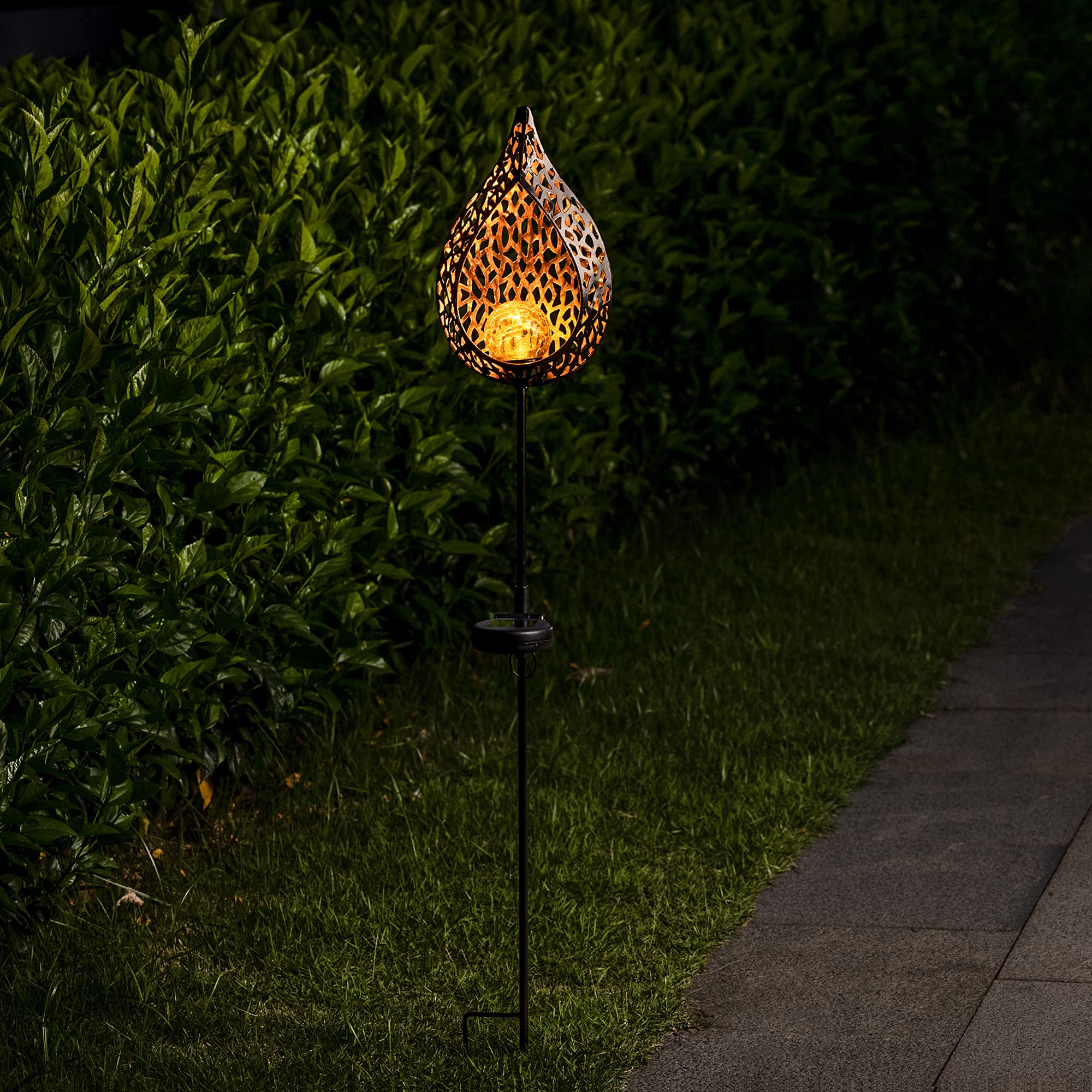 navaris-garden-led-solar-gartenfackel-tropfen-90-cm-2er image 2