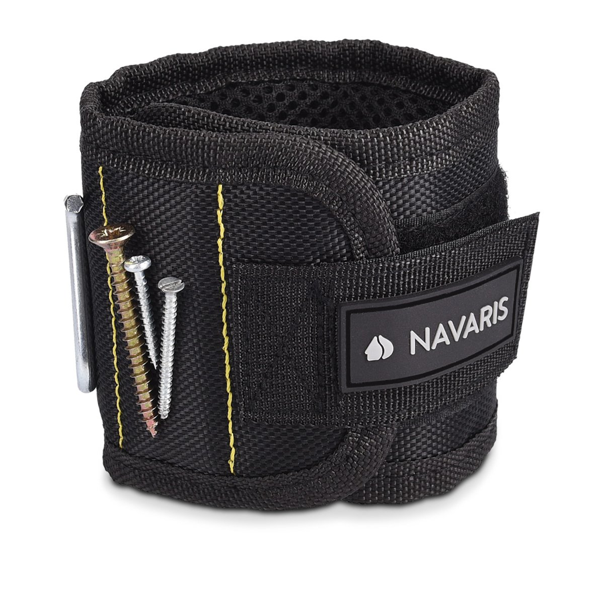 navaris-magnetarmband-f-r-schrauben-bits-5-magnete-schwarz-gelb image 1
