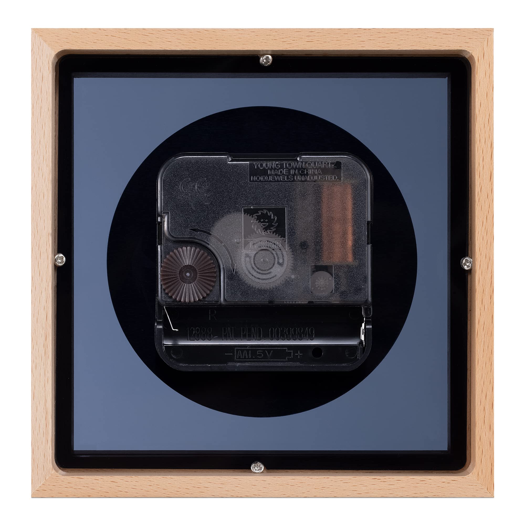 navaris-living-tischuhr-holz-quadratisch-hellbraun-gold-vintage image 6