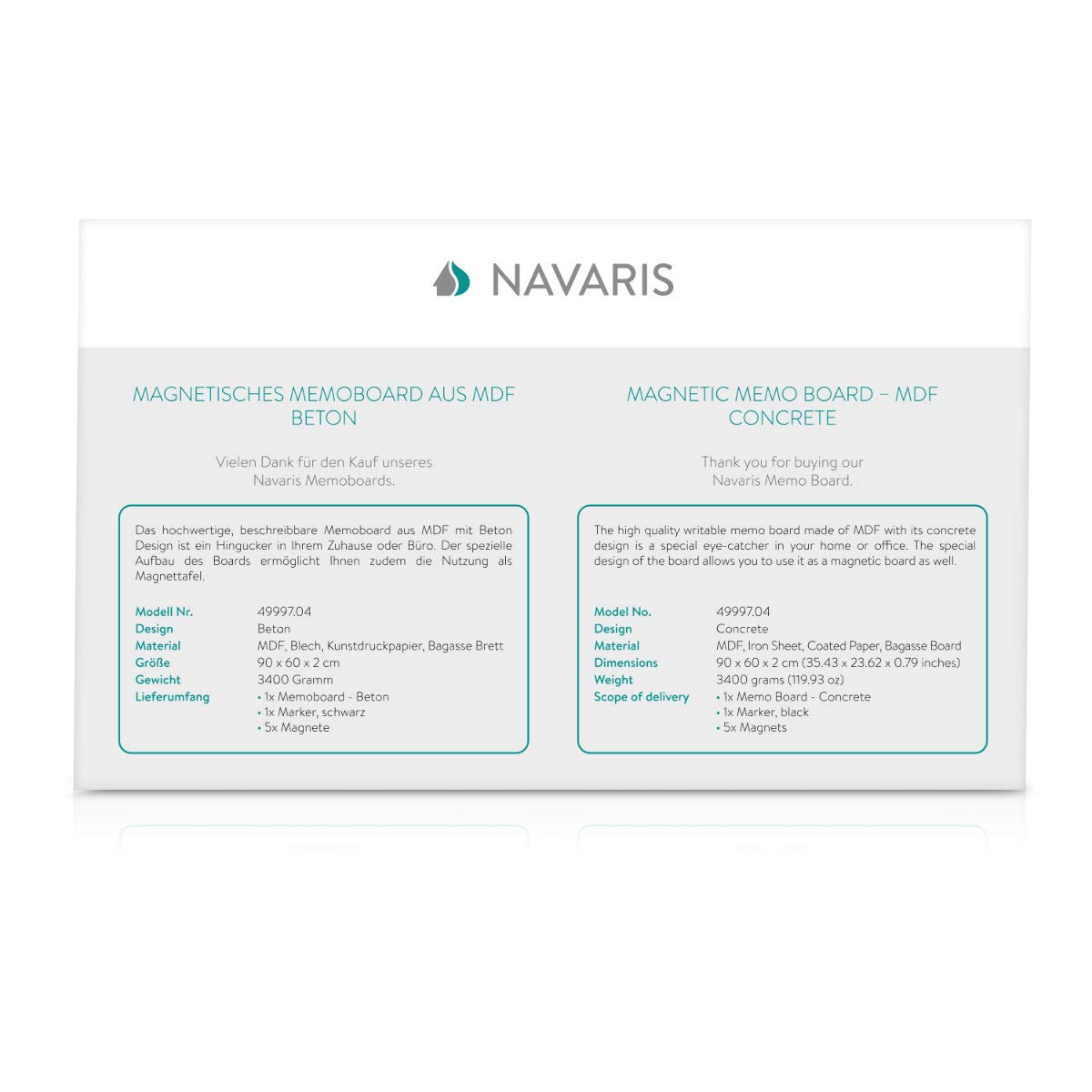 navaris-magnettafel-90x60-sichtbeton-memoboard-beschreibbar image 7