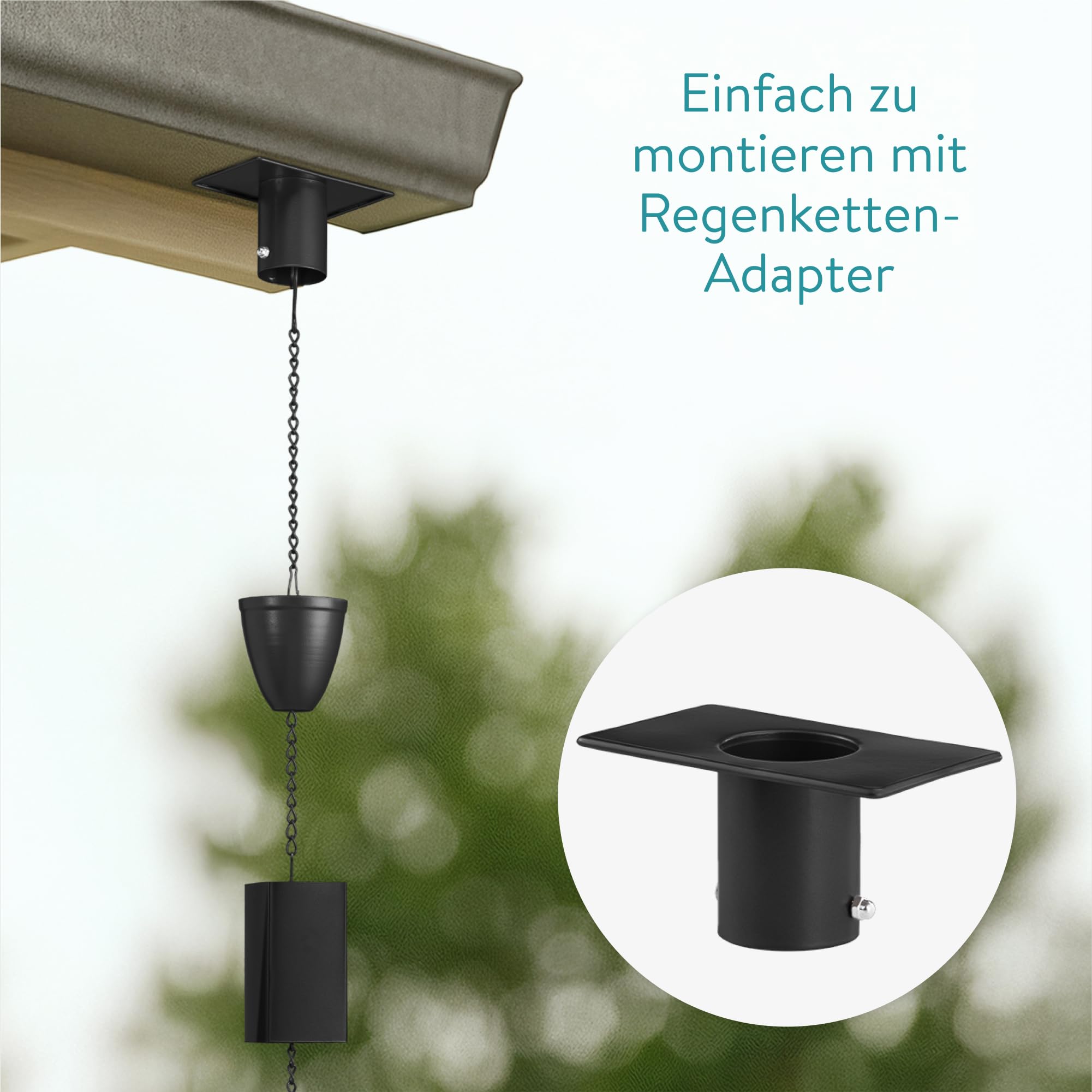 navaris-garden-regenkette-2-6m-regenwasserkette-schwarz-12-tassen image 3