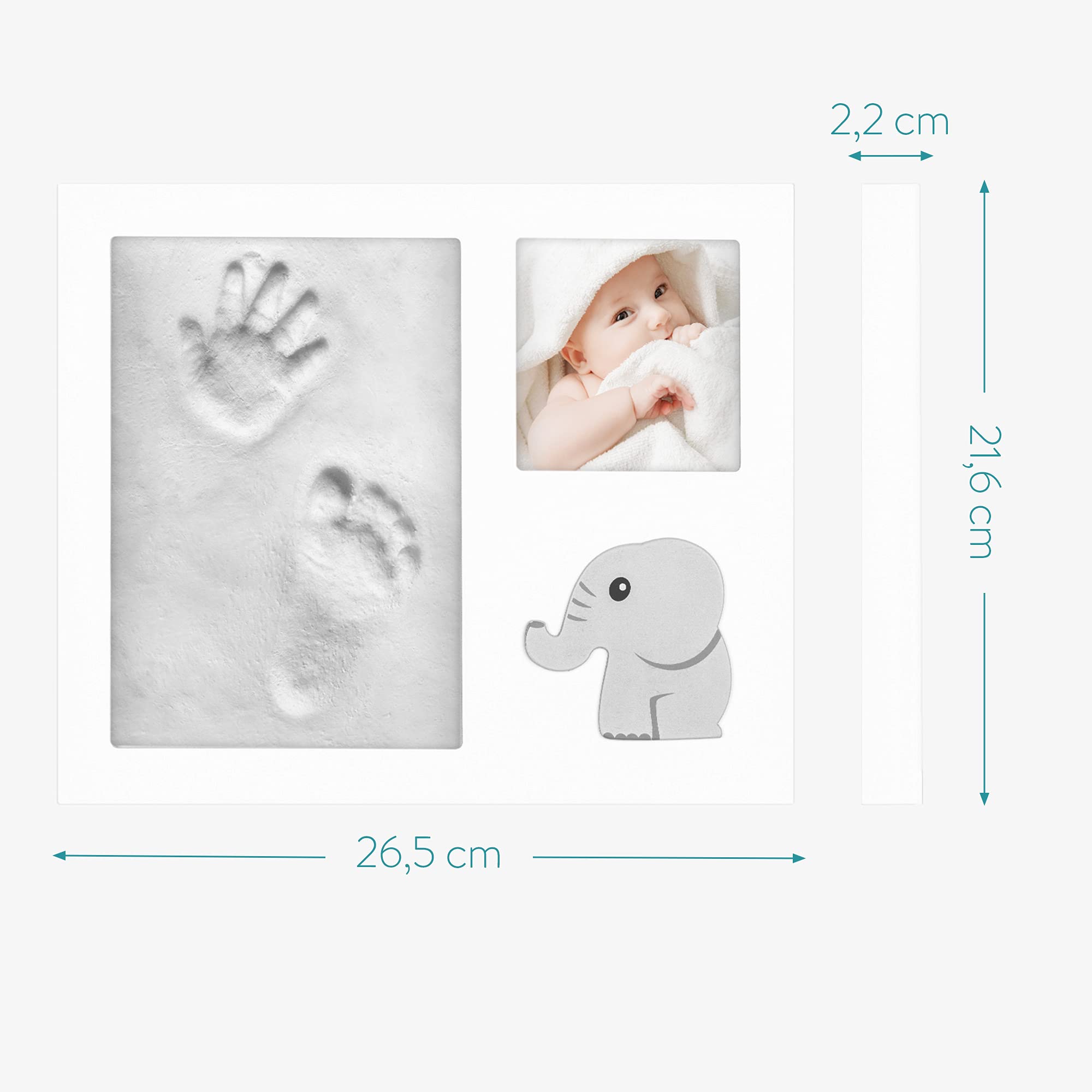 navaris-baby-bilderrahmen-handabdruck-elefant-26-5-cm image 5