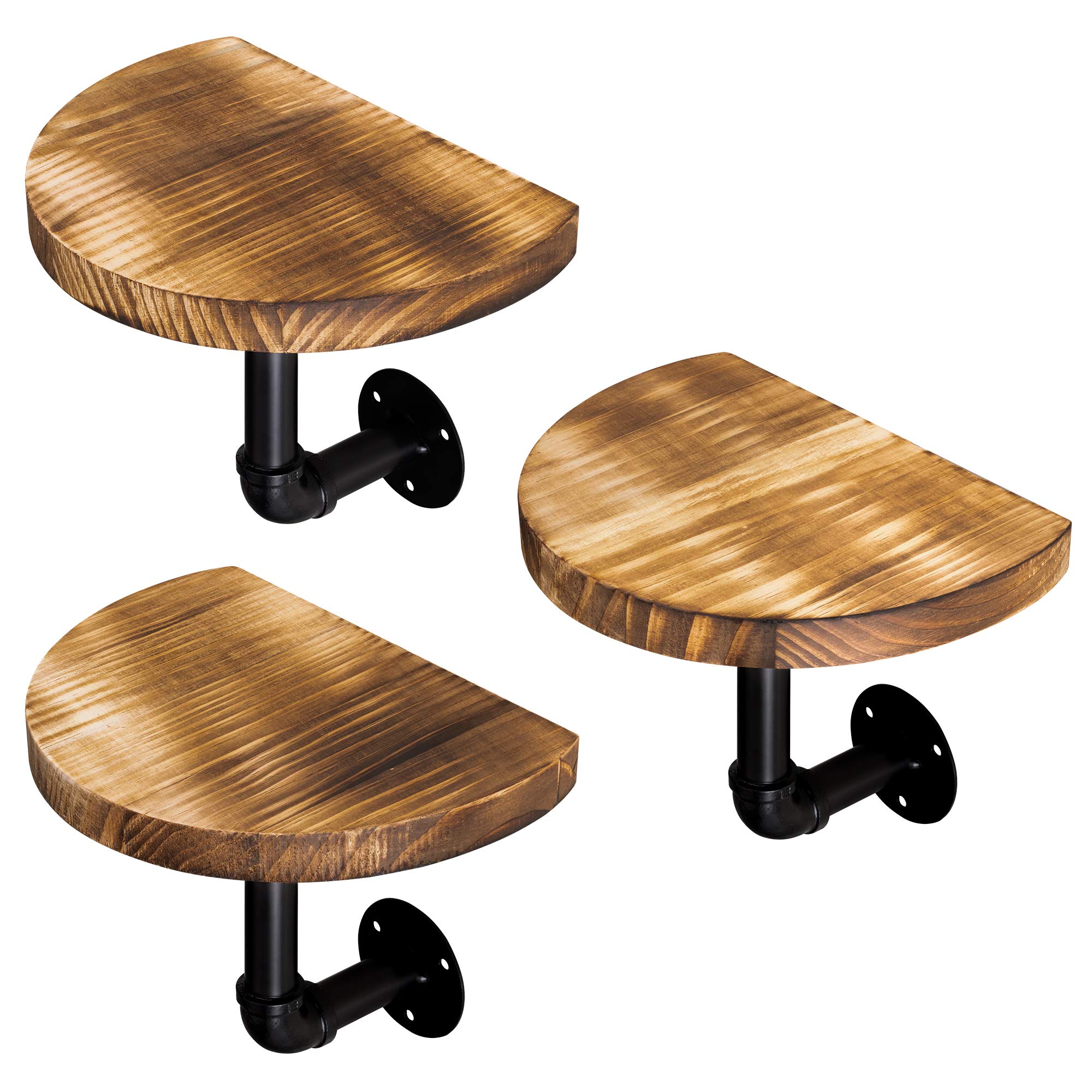 navaris-garden-wandregal-holz-3er-set-rund-5kg-metall-halter image 1