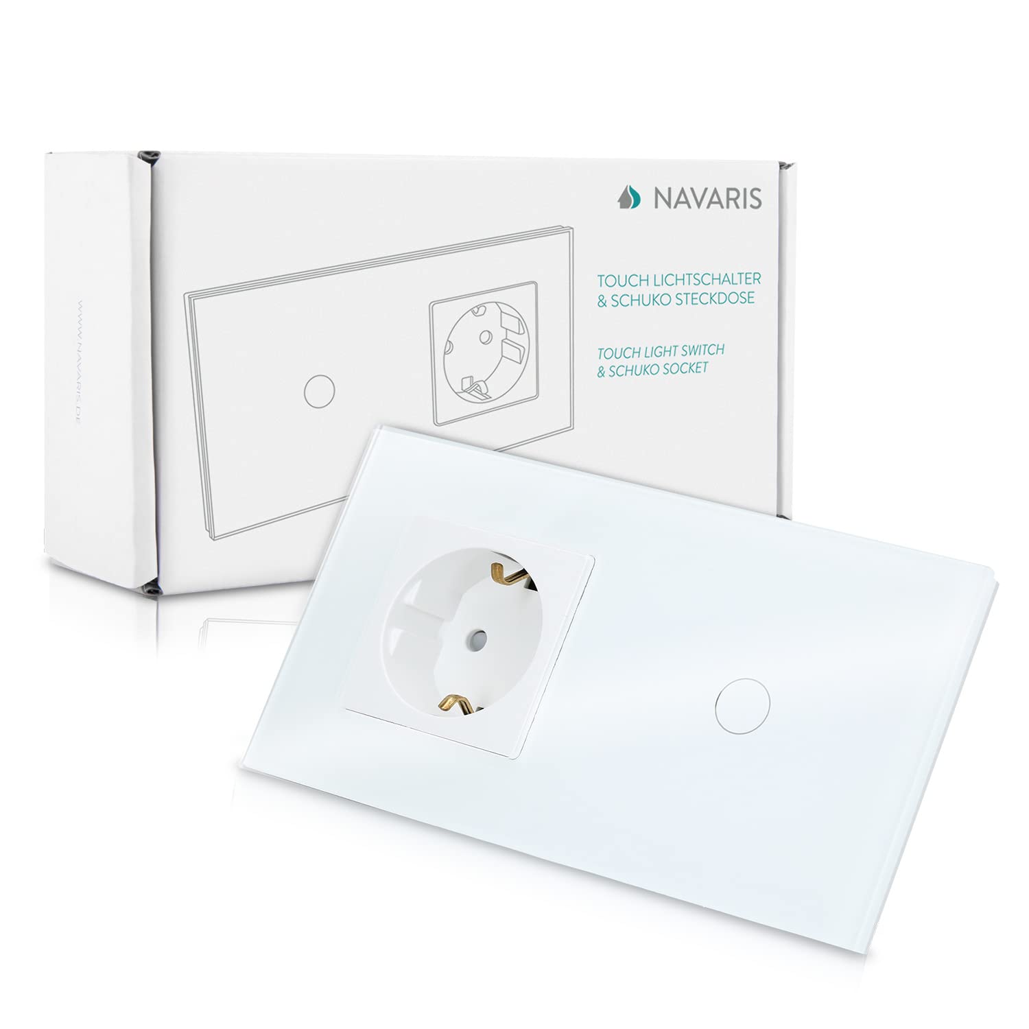 navaris-lighting-touch-lichtschalter-glas-mit-steckdose-wei image 7