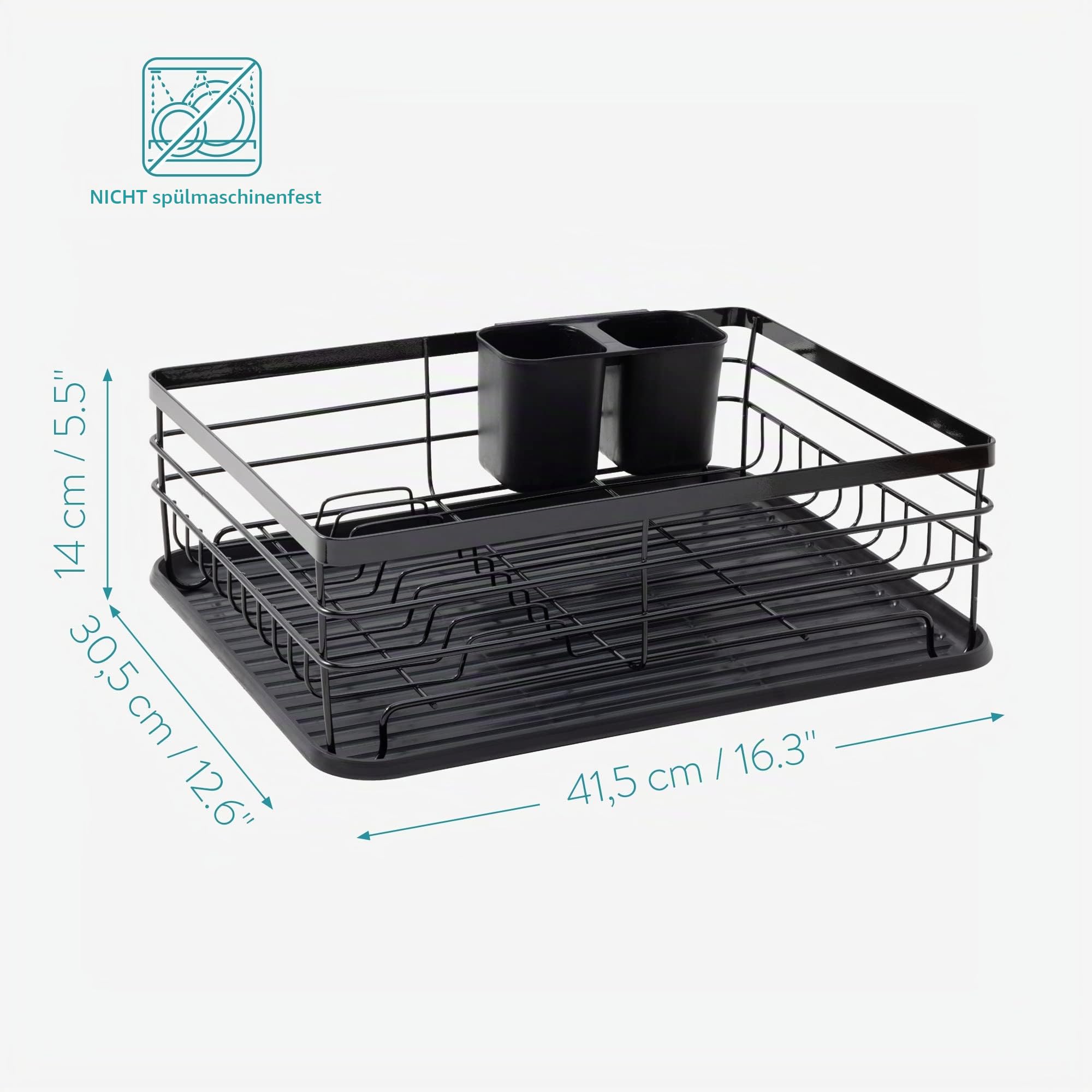 navaris-kitchen-abtropfgestell-schwarz-metall-41-5x30-5-cm image 4