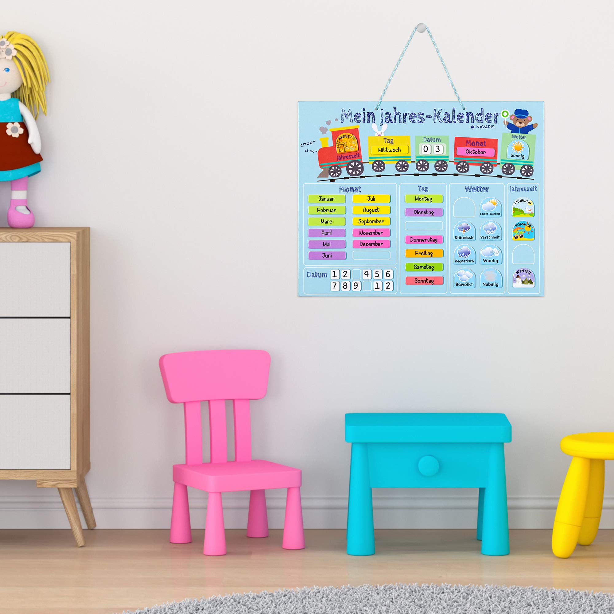 navaris-kitchen-kinderkalender-magnettafel-blau-deutsch-magnetisch image 5