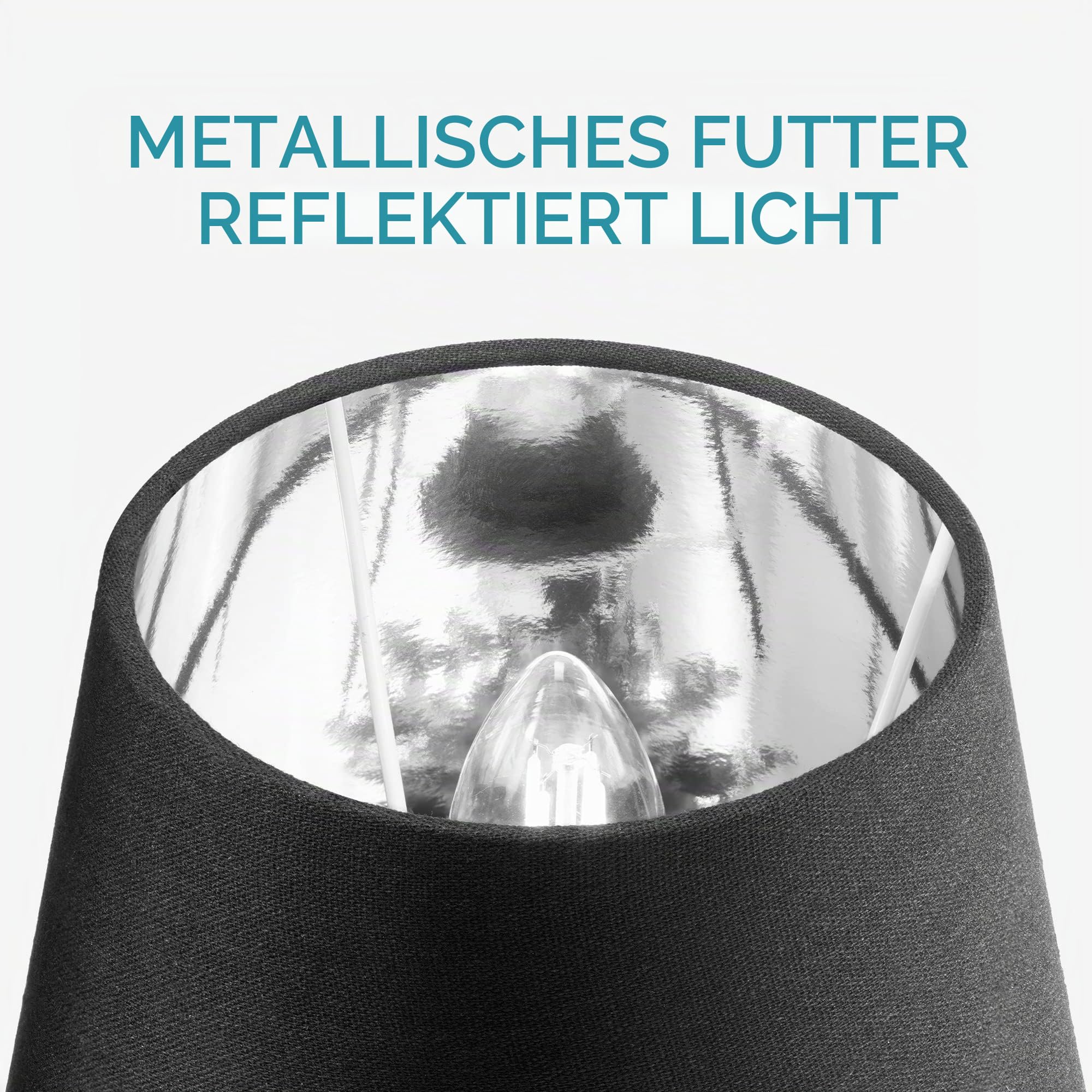 navaris-lighting-lampenschirm-e27-2er-set-schwarz-silber image 6