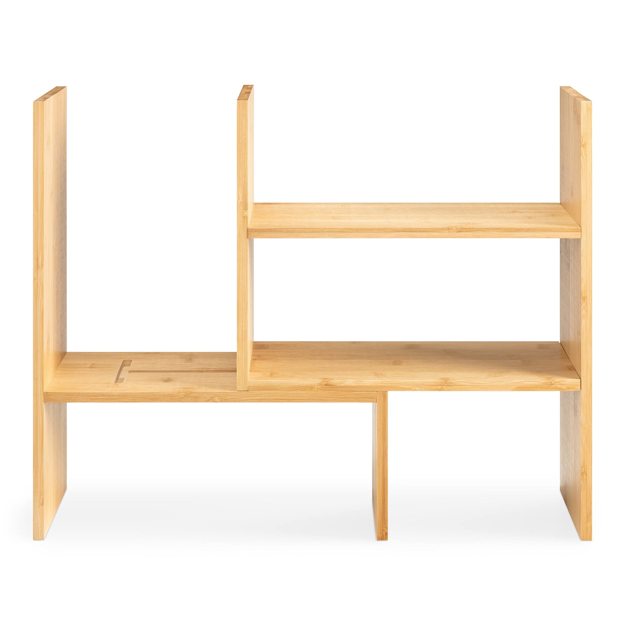 navaris-schreibtisch-organizer-bambus-eckregal-verstellbar-51cm image 7