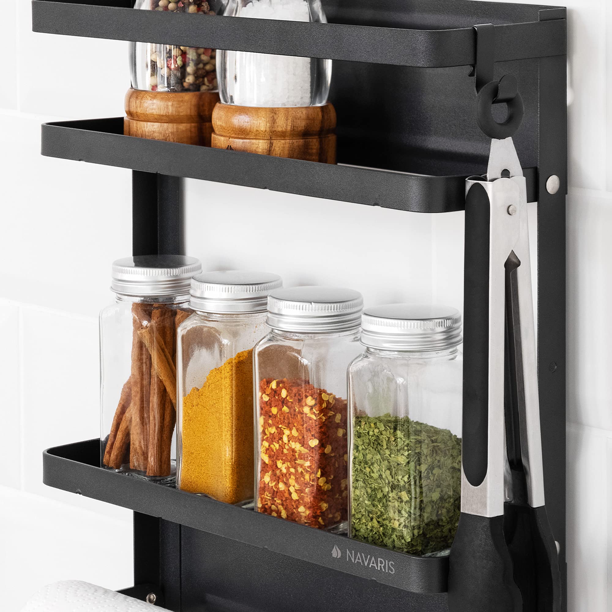 navaris-kitchen-k-hlschrank-regal-magnetisch-schwarz image 6