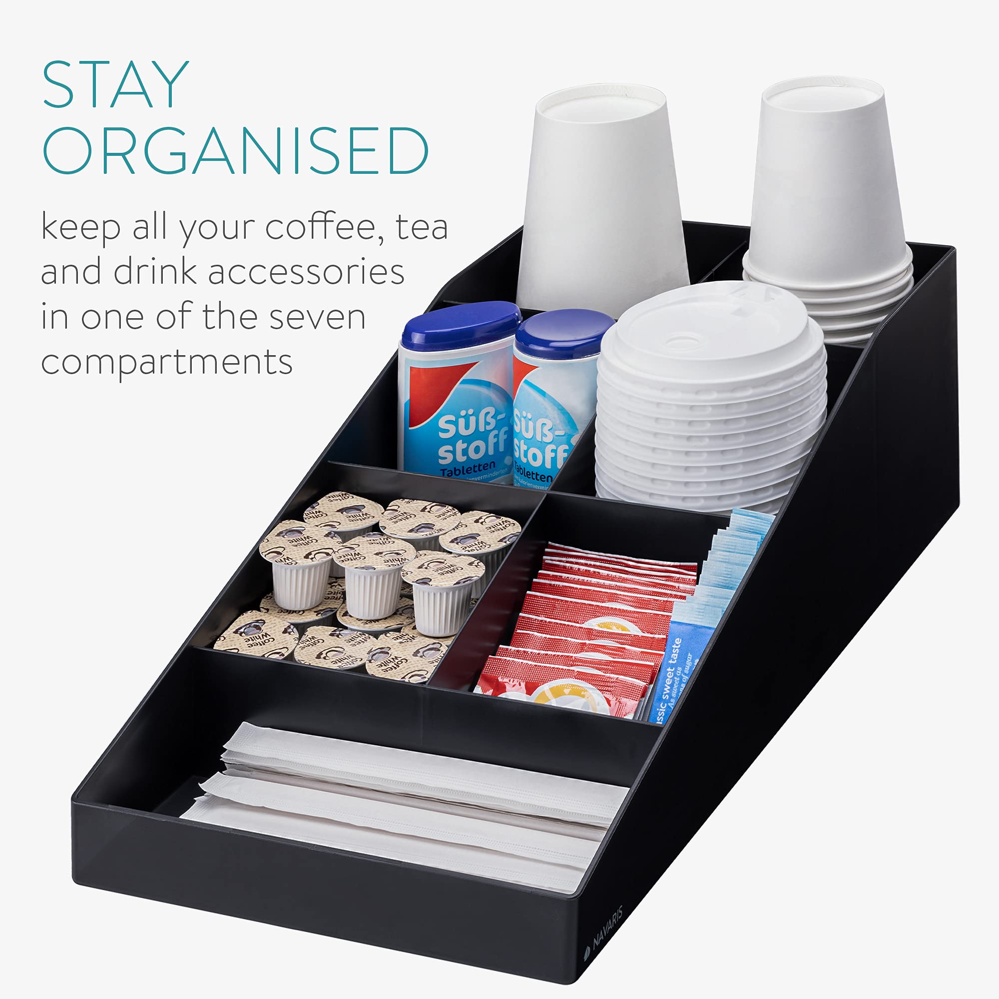 navaris-kaffee-organizer-kaffeebar-7-f-cher-aufbewahrungsbox-schwarz image 3