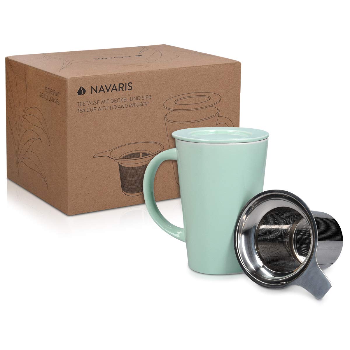 navaris-kitchen-teetasse-mit-sieb-375-ml-keramik-mintgr-n image 7