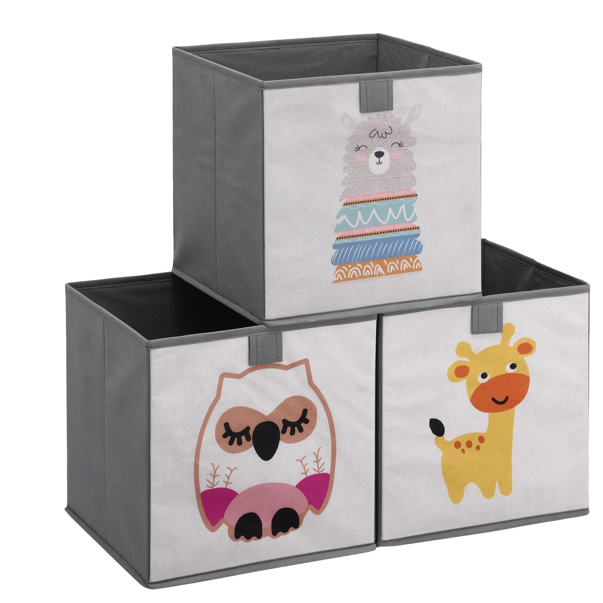 navaris-children-faltbox-28x28x28cm-3er-set-tiermotiv-boxen image 1
