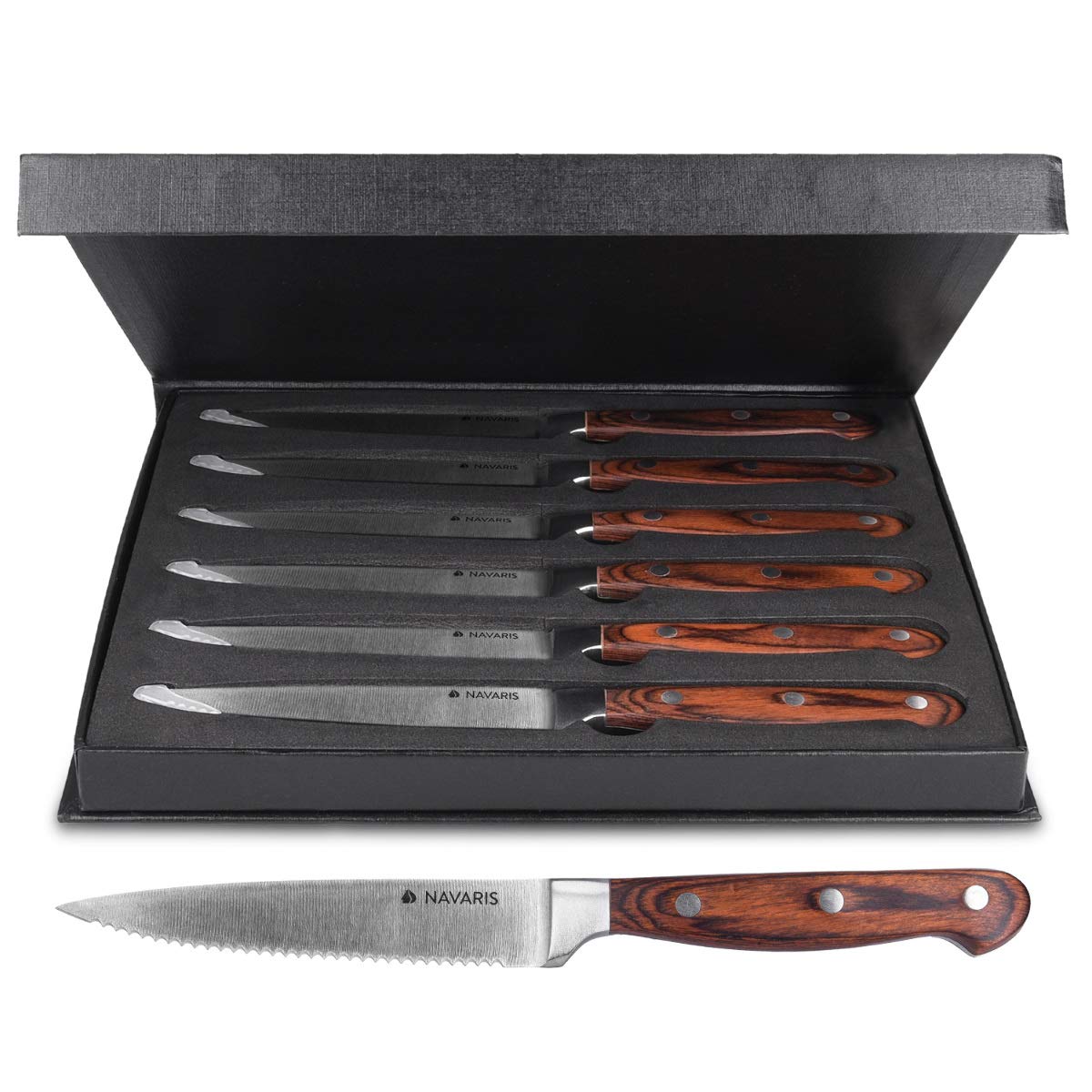 navaris-steakmesser-set-6-tlg-holzgriff-wellenschliff-geschenkbox image 8