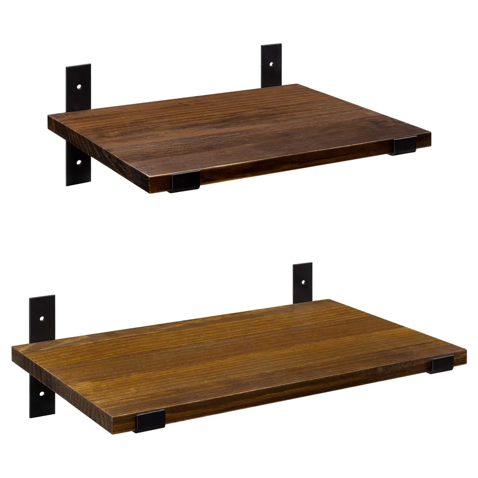 navaris-garden-wandregal-holz-metall-2er-set-kiefer image 1
