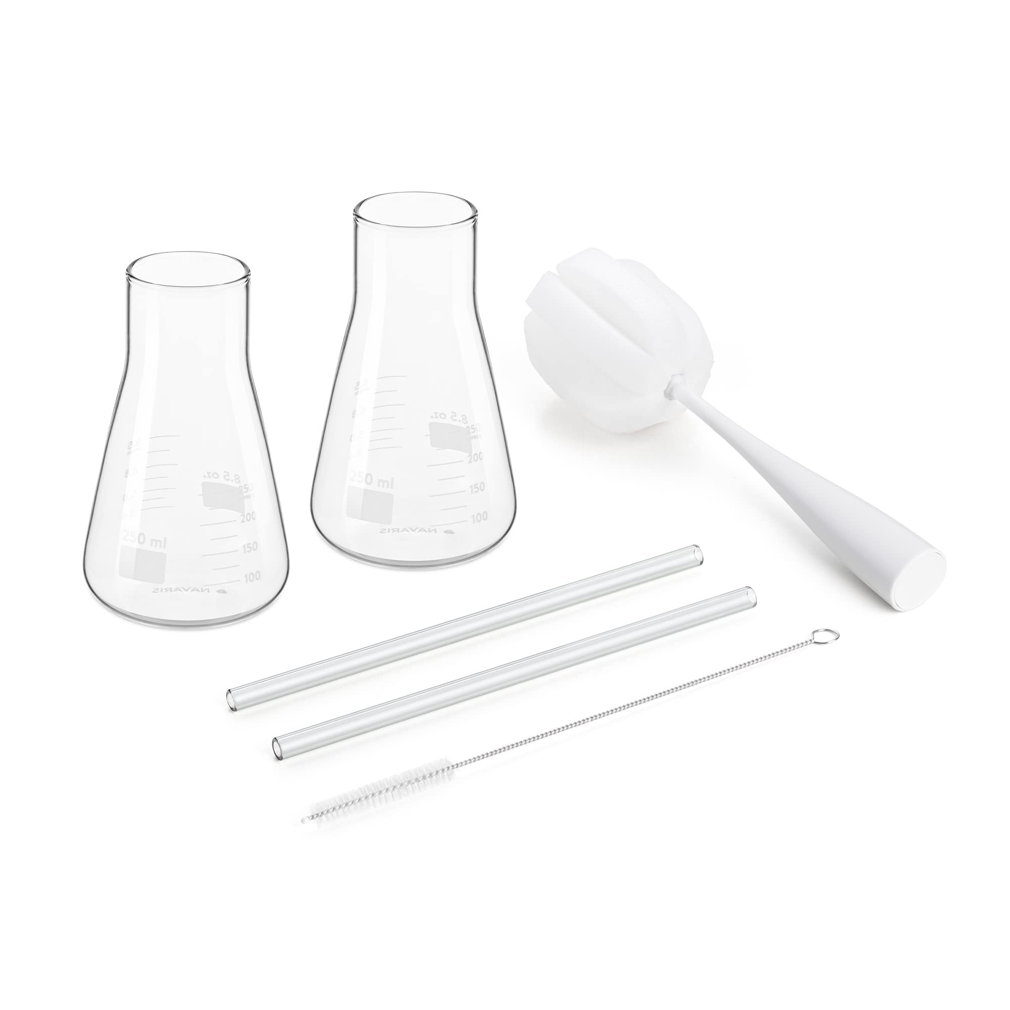 navaris-kitchen-laborgl-ser-2er-set-250-ml-strohhalm image 1