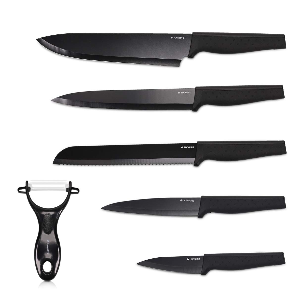 navaris-kitchen-messerset-6-tlg-edelstahl-schwarz-mit-sch-ler image 1