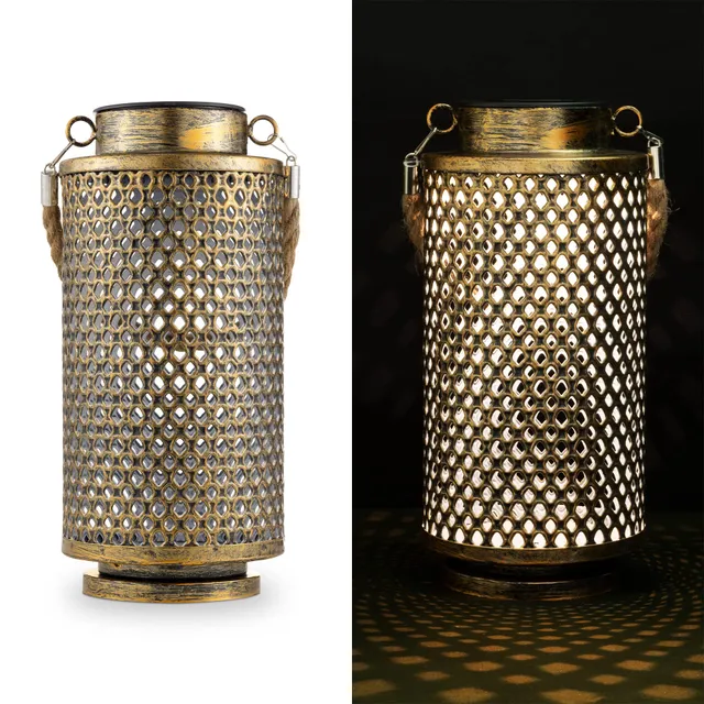 navaris-lighting-led-solarlaterne-garten-gold-ip44 image 1
