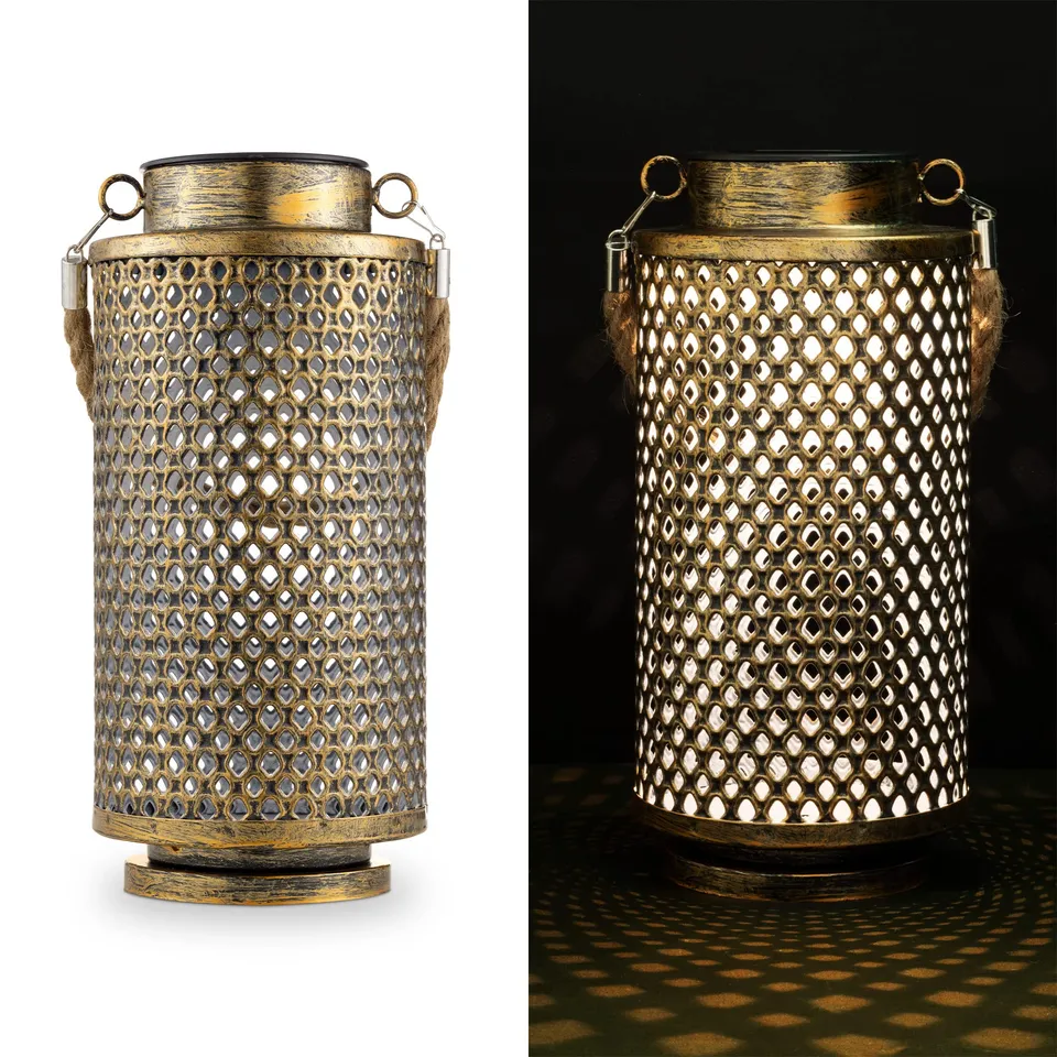navaris-lighting-led-solarlaterne-garten-gold-ip44 image 1