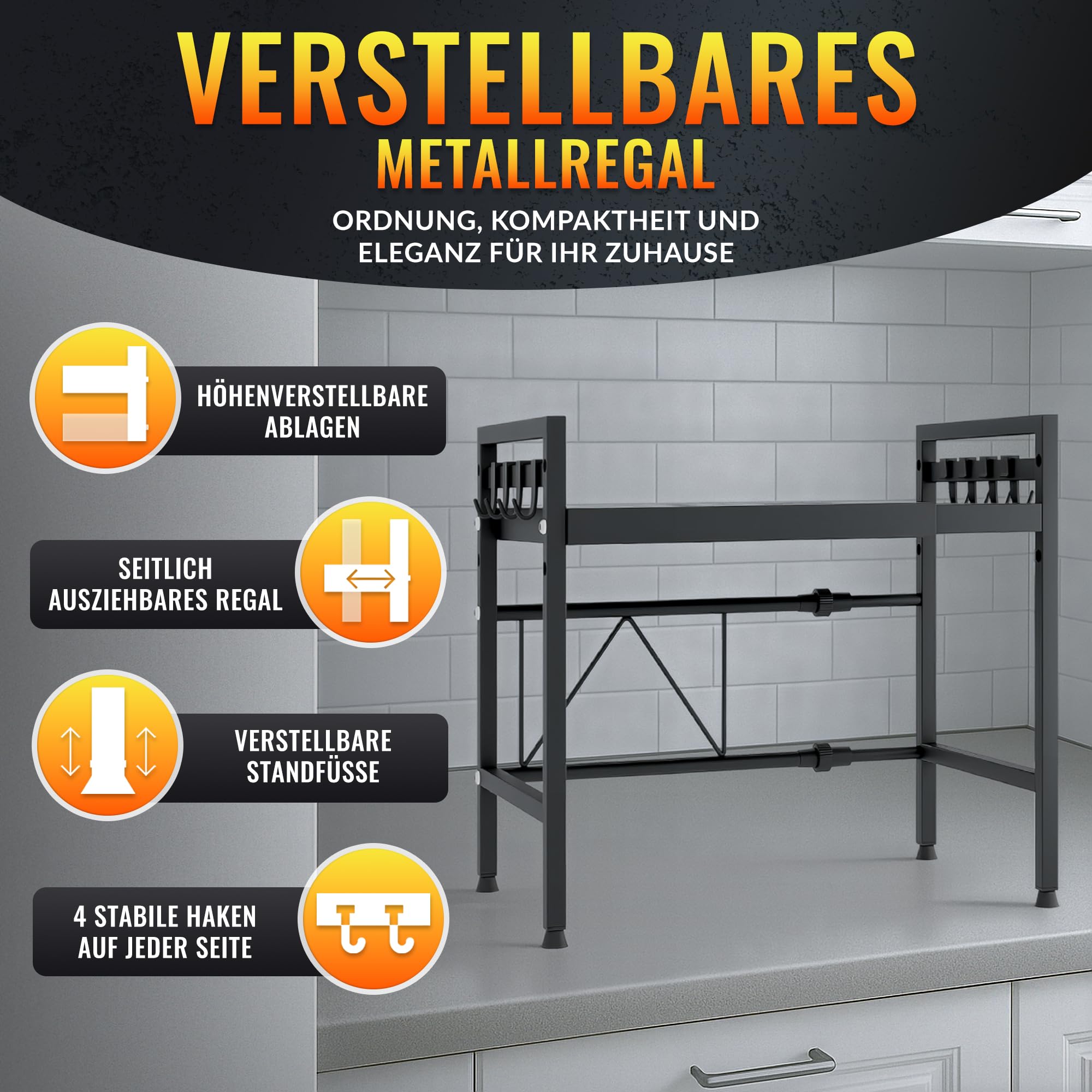 allyson-mikrowellenregal-2-stufig-verstellbar-eisen-mit-haken image 4