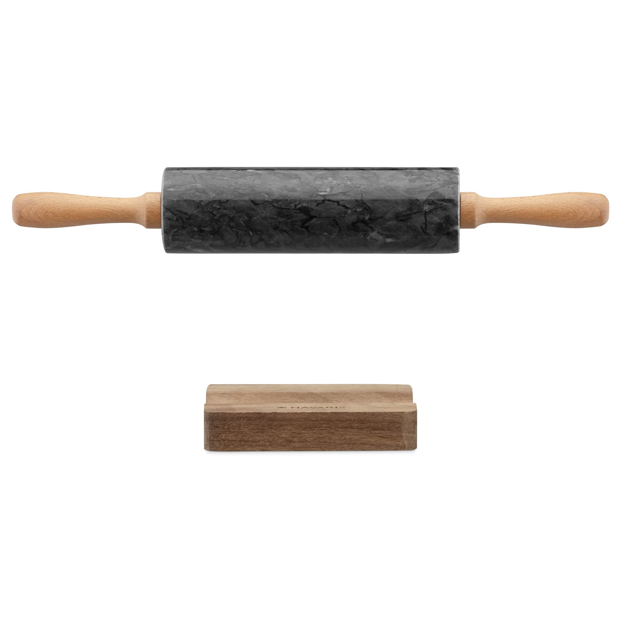 navaris-kitchen-teigrolle-marmor-schwarz-mit-halter-41-cm image 8