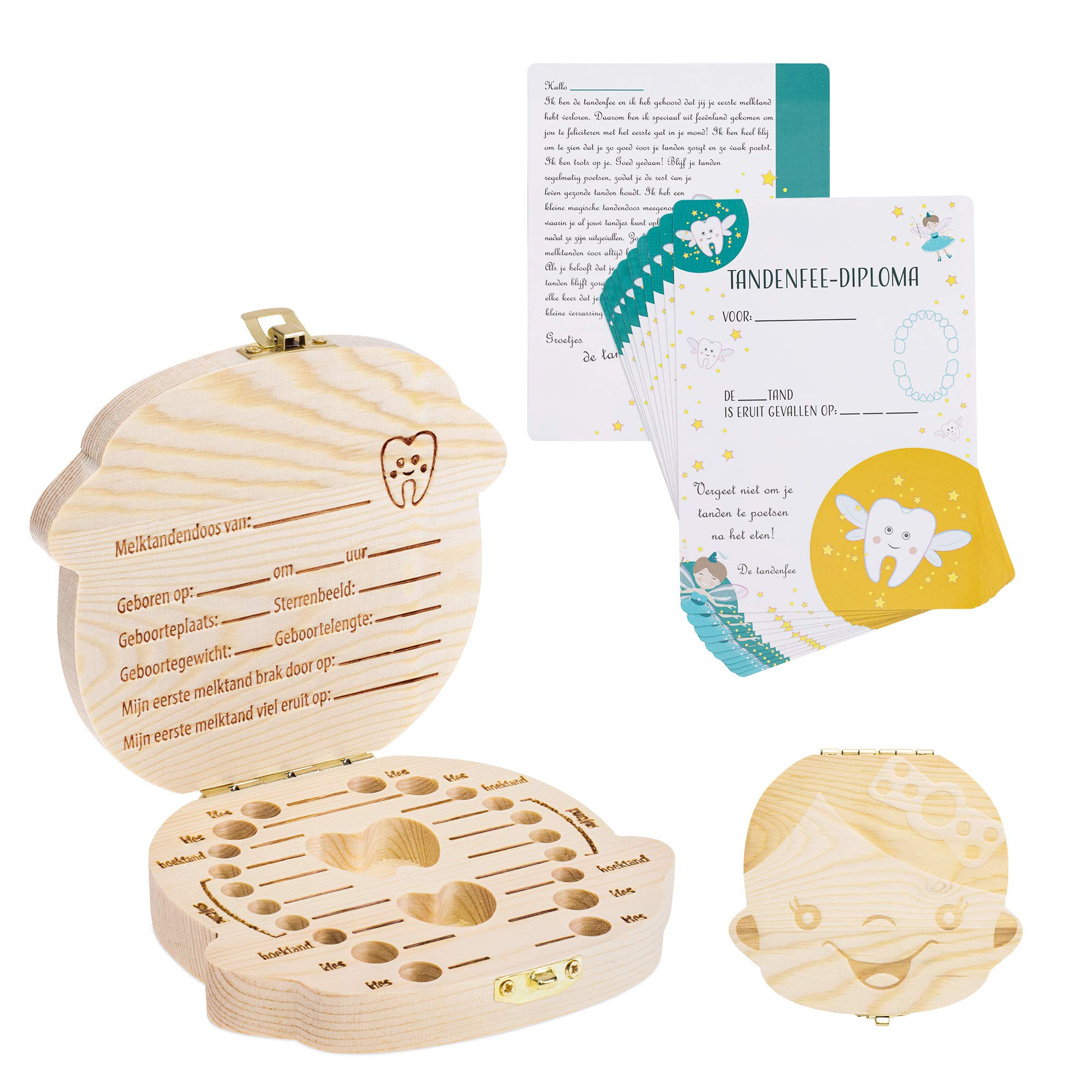navaris-zahnbox-holz-m-dchen-milchzahndose-niederl-ndisch image 1