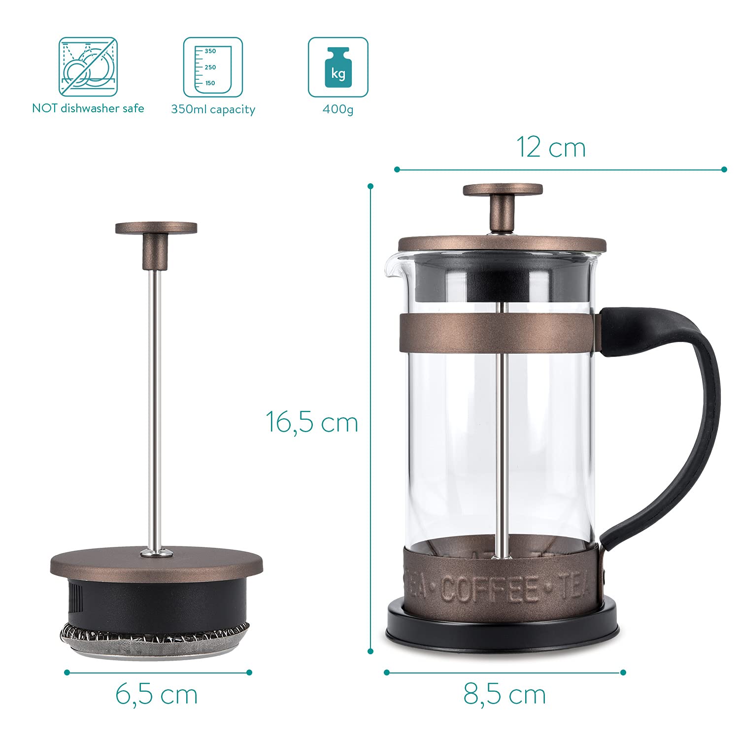 navaris-kitchen-french-press-kaffeebereiter-350-ml-glas image 6