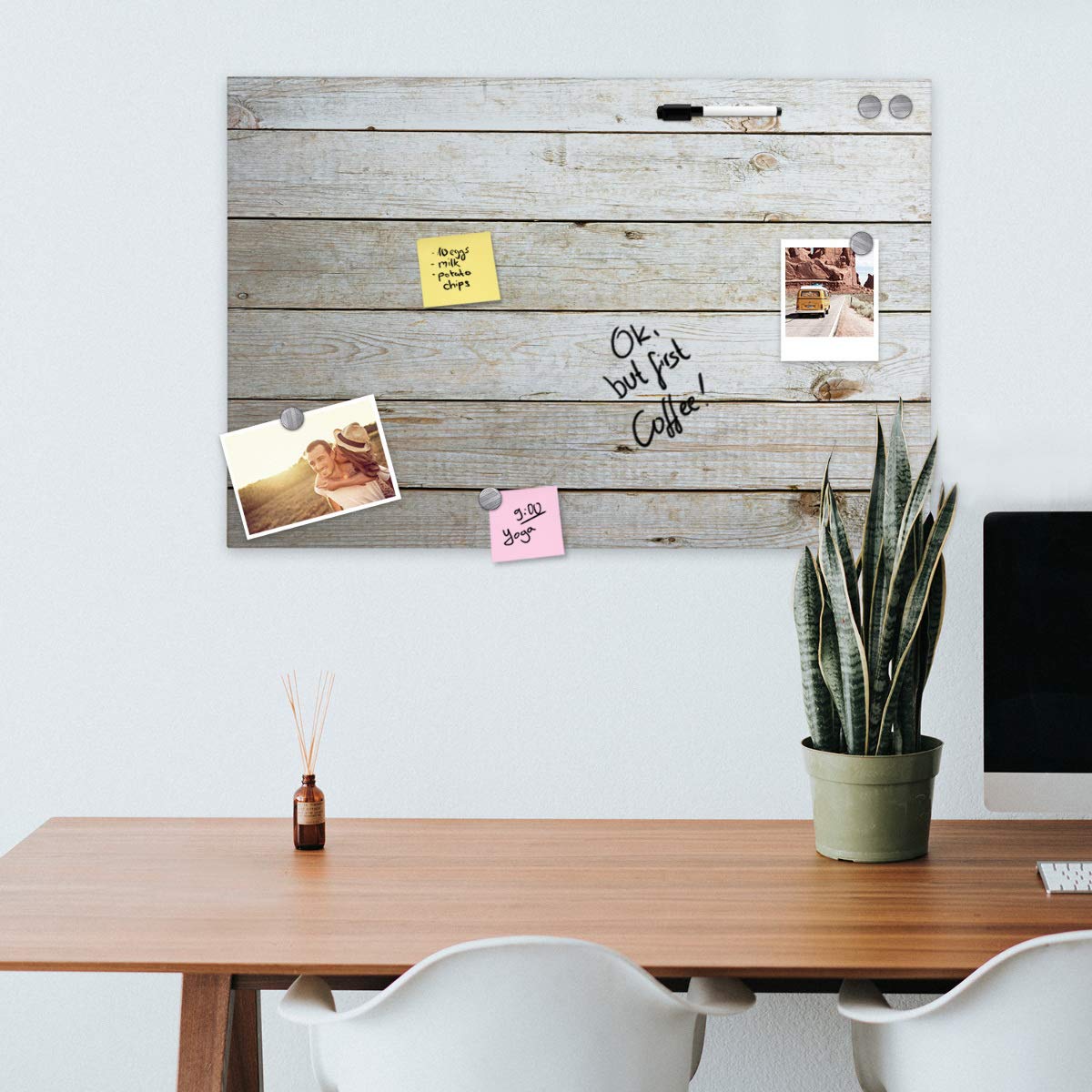 navaris-magnettafel-70x50cm-holz-beschreibbar-mit-magneten-stift image 2