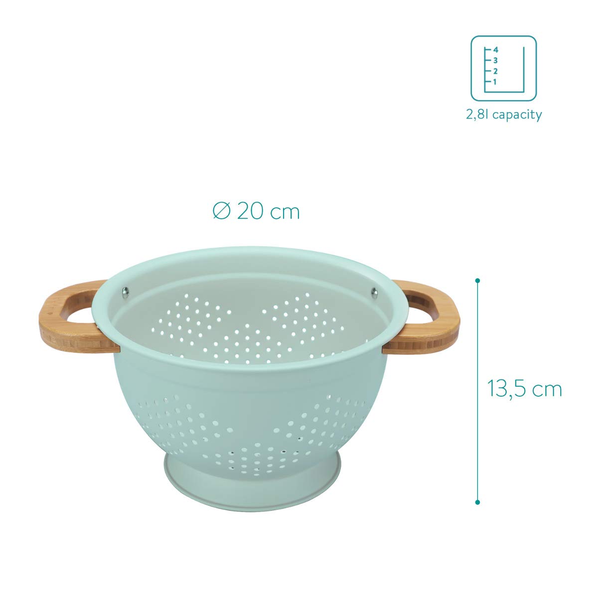 navaris-kitchen-seiher-nudelsieb-mintgr-n-2-8l-eisen image 4