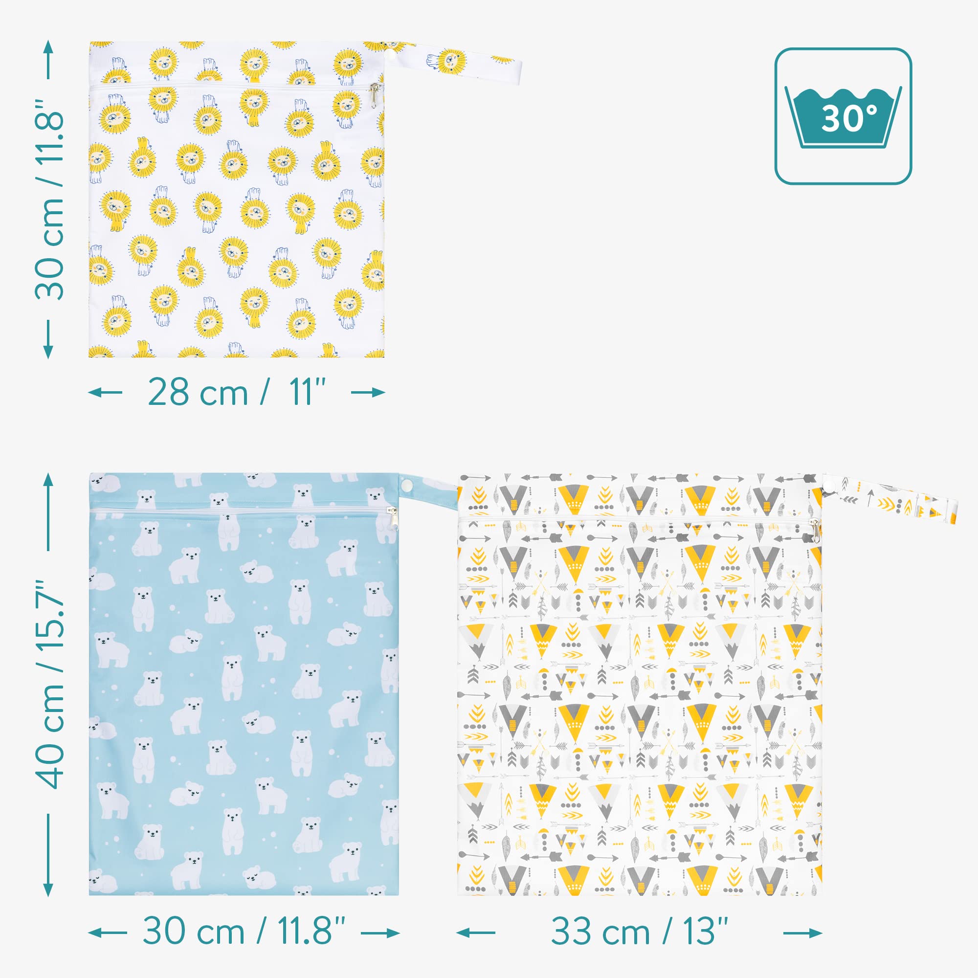 navaris-children-nasstasche-wetbag-3er-set-waschbar image 5