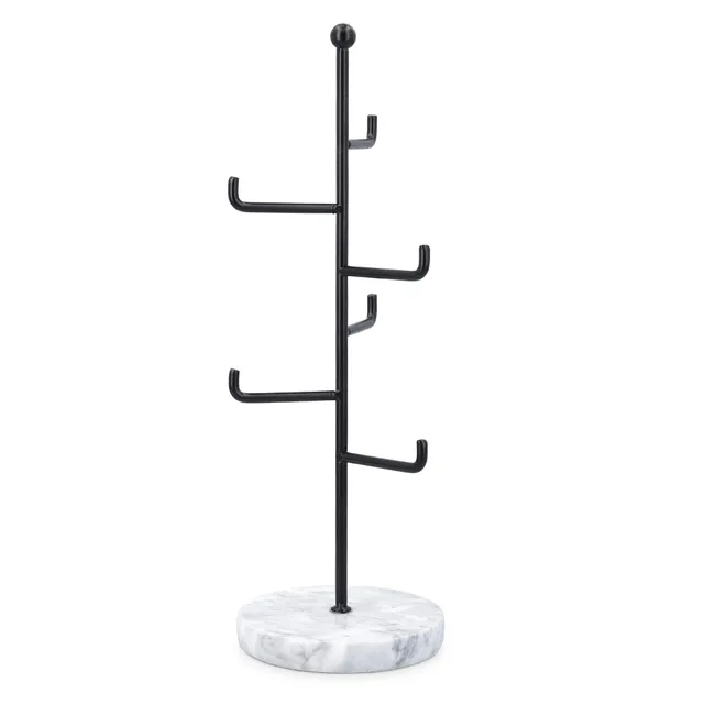 navaris-schmuckst-nder-marmor-metall-schmuckbaum-30-cm-ablage image 1