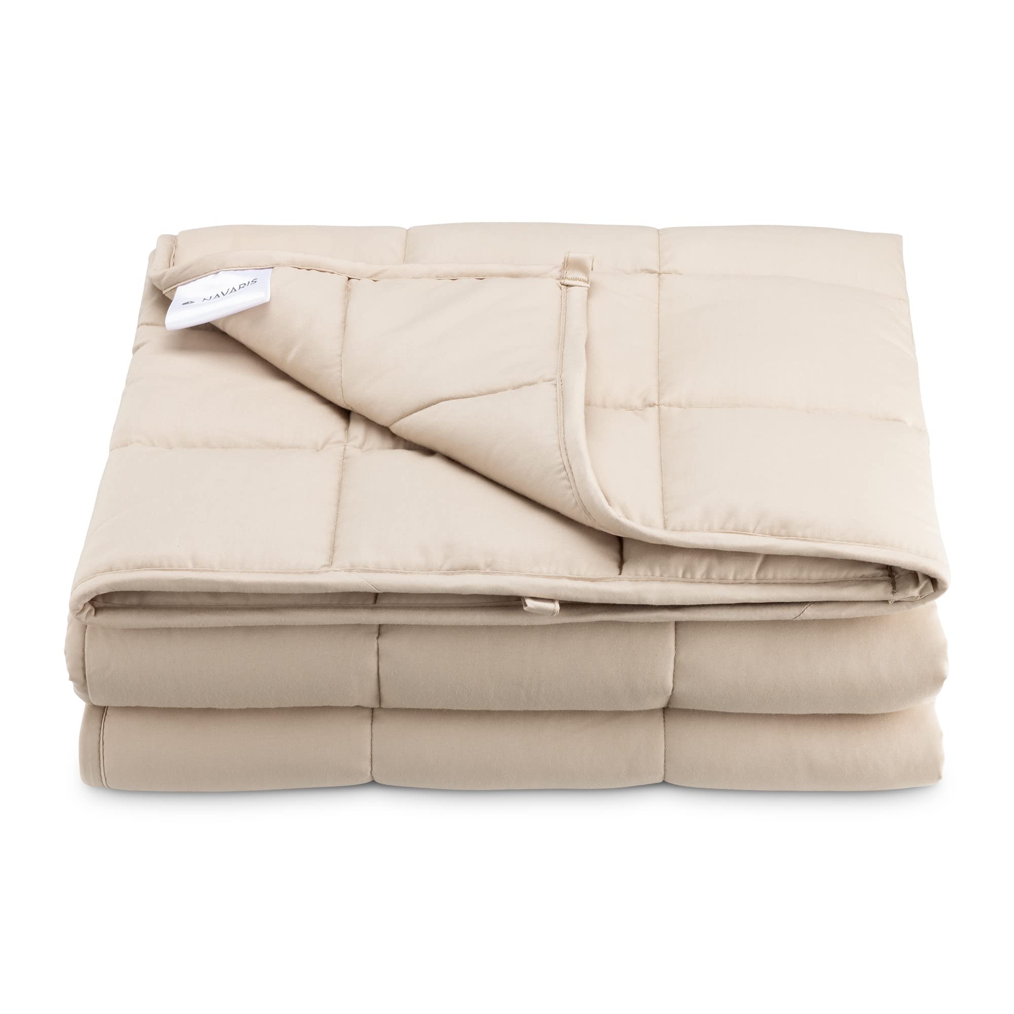navaris-living-gewichtsdecke-baumwolle-135x200cm-8-8kg-beige image 5