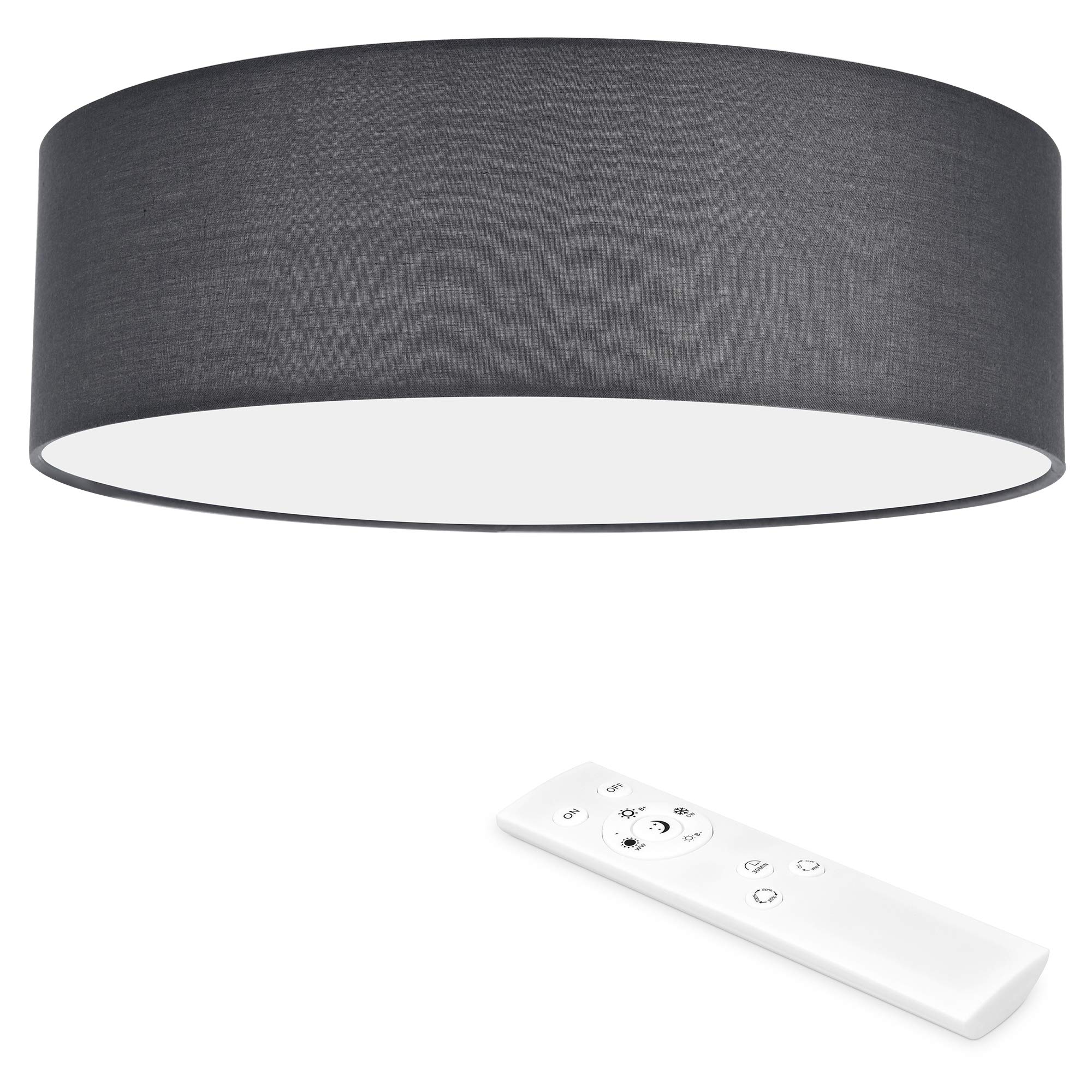 navaris-lighting-led-deckenleuchte-40-cm-rund-grau-dunkelgrau-dimmbar image 7