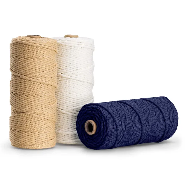 navaris-garden-makramee-garn-3er-set-baumwollschnur-wei-blau-beige image 1