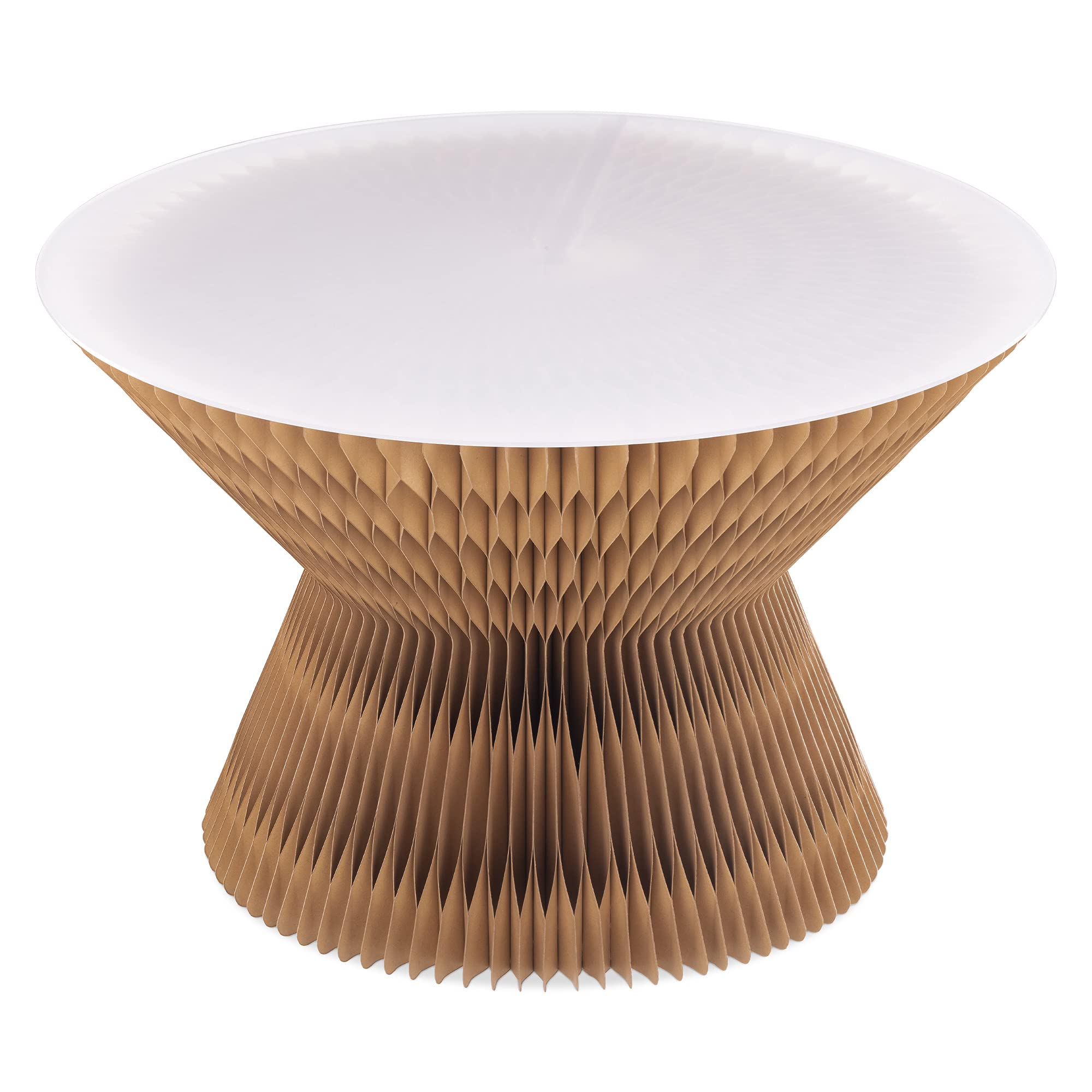 navaris-beistelltisch-papier-faltbar-papphocker-mit-acrylplatte-56-cm image 1