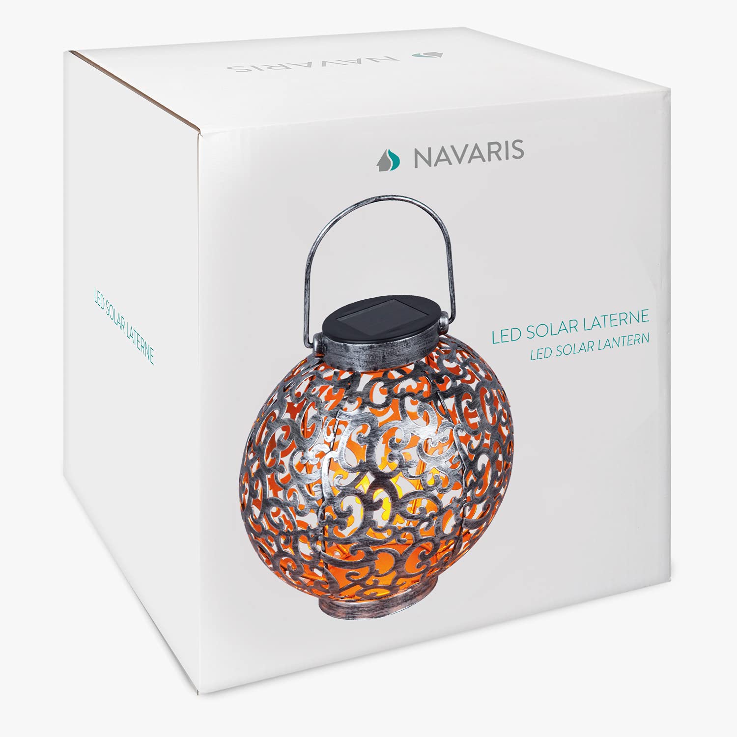 navaris-lighting-led-solarlaterne-metall-16-cm-silber image 7