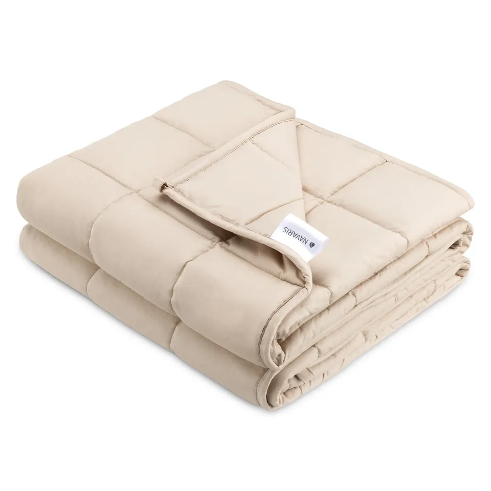 navaris-living-gewichtsdecke-baumwolle-135x200cm-8-8kg-beige image 1