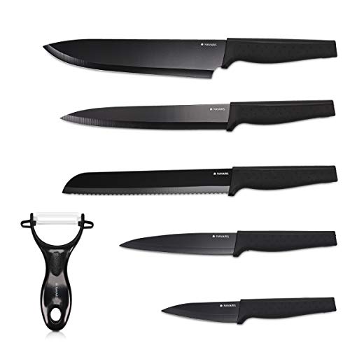 navaris-kitchen-messerset-6-tlg-edelstahl-schwarz-mit-sch-ler image 7