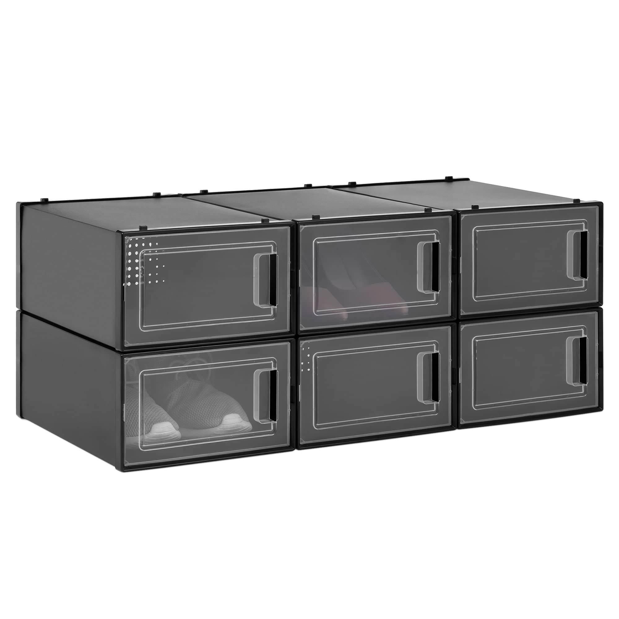 navaris-living-schuhbox-6er-set-transparent-stapelbar image 6